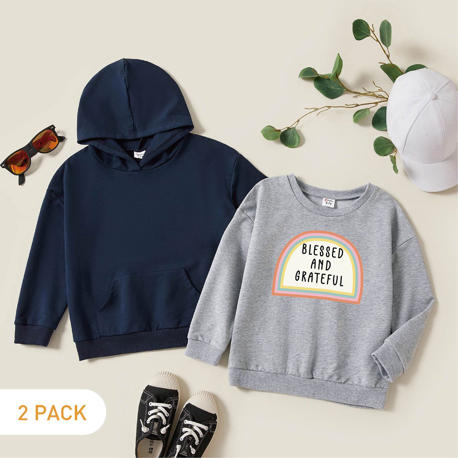 

2-Pack Kids Graphic Long-sleeve Pullover