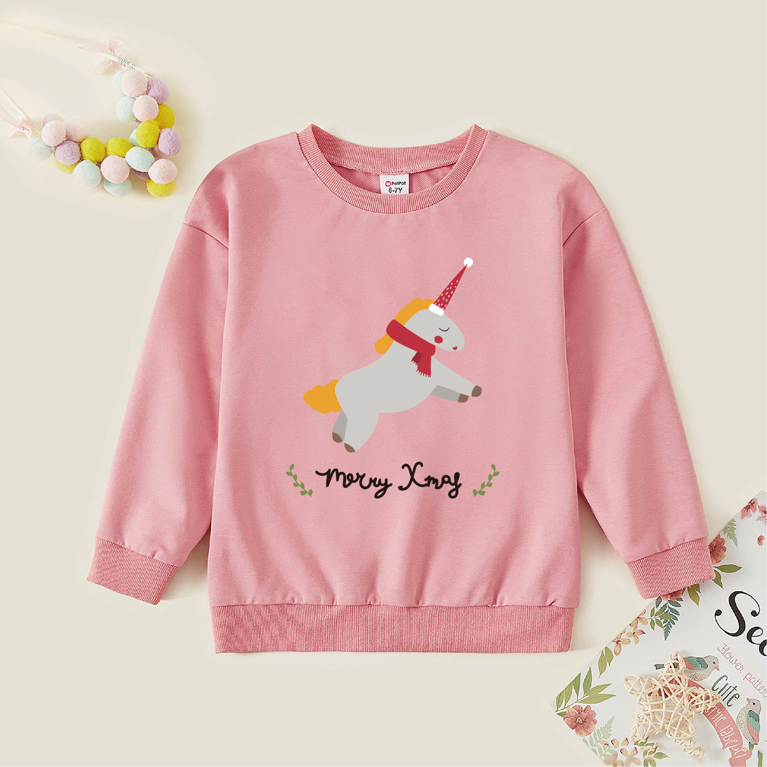 

Kids Graphic Pink Long-sleeve Pullover
