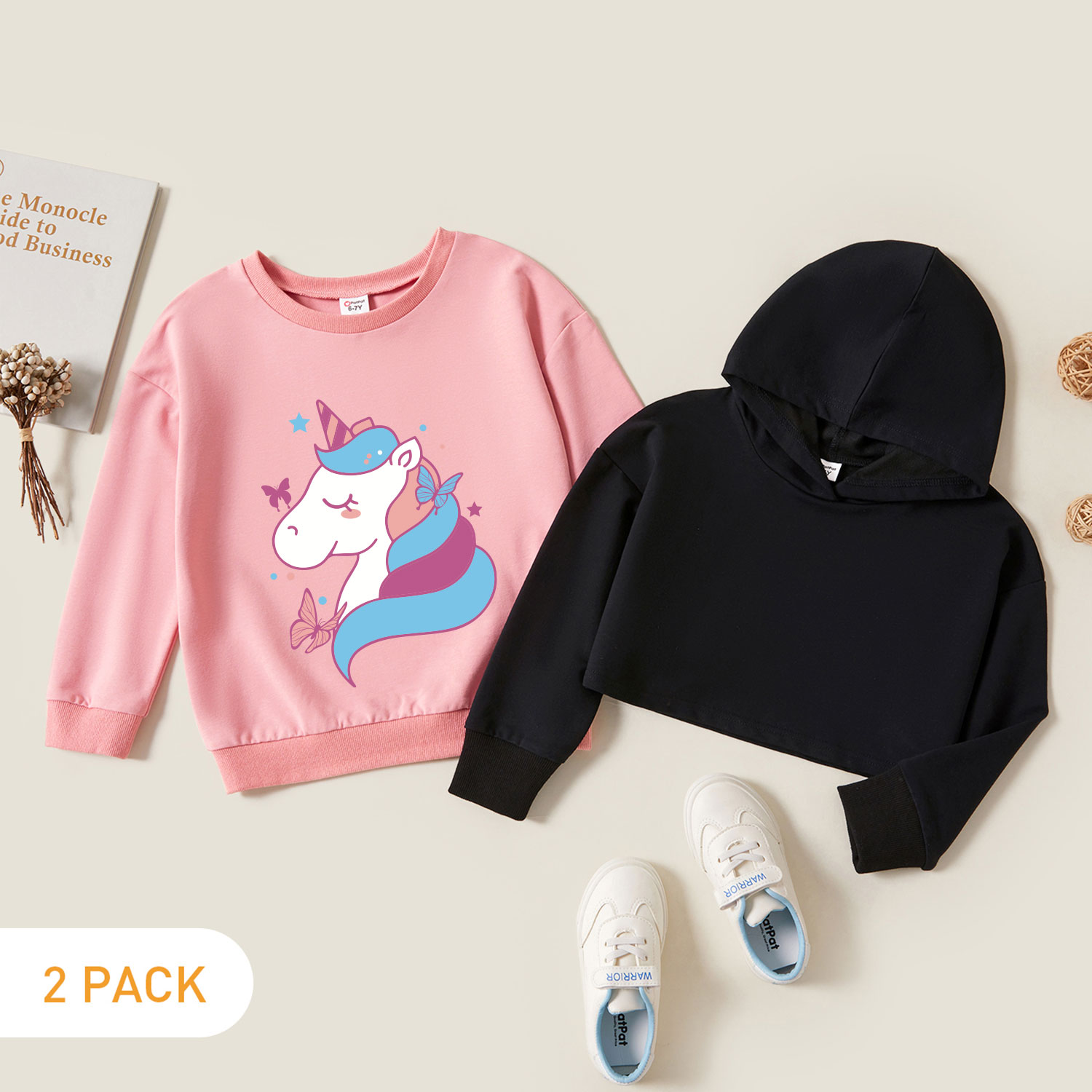 

2-Pack Kids Graphic Long-sleeve Pullover