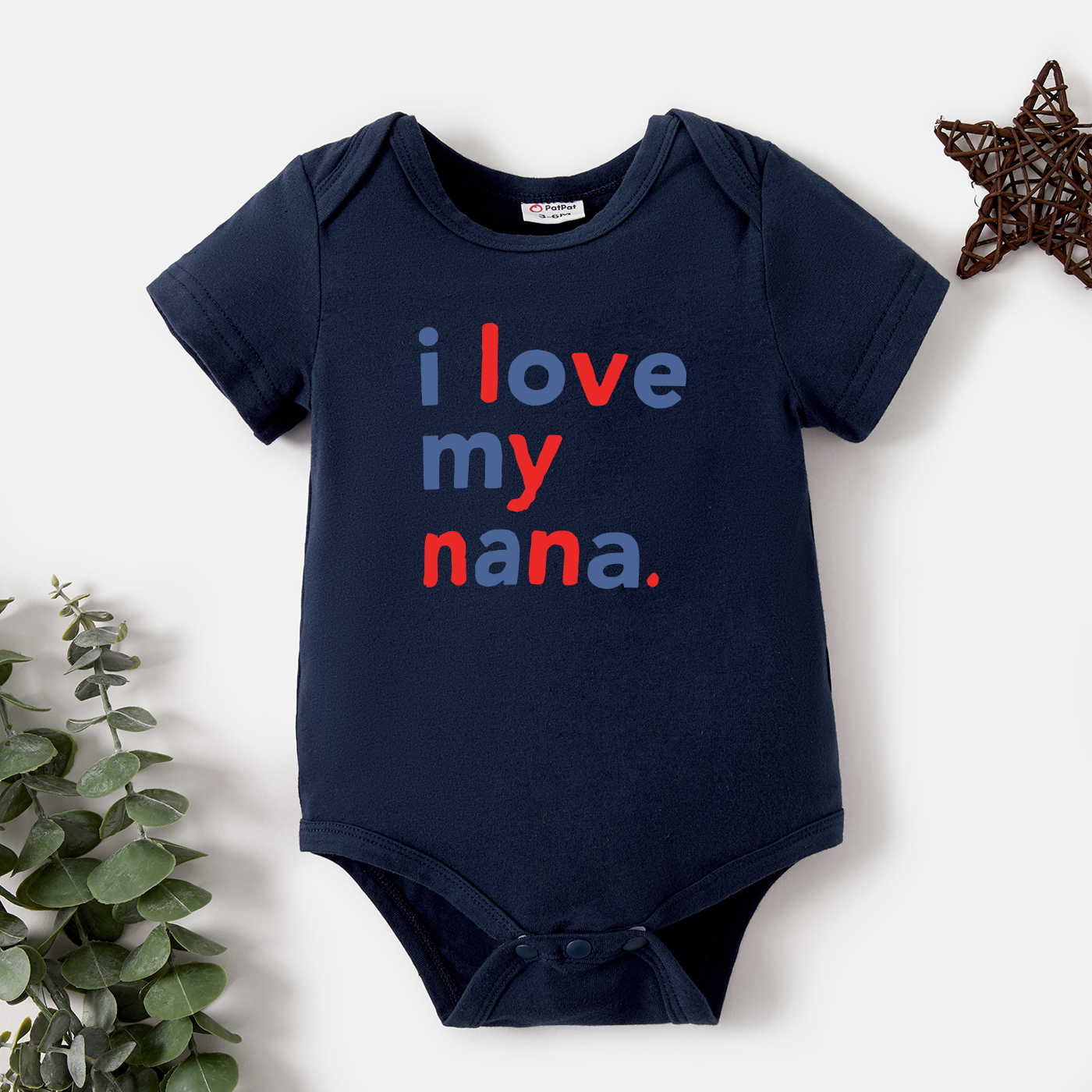 

Baby Graphic Letter Print Short-sleeve Romper