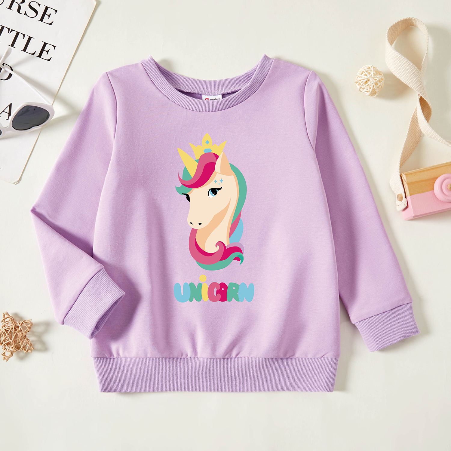 

Toddler Graphic Lavender Purple Long-sleeve Pullover