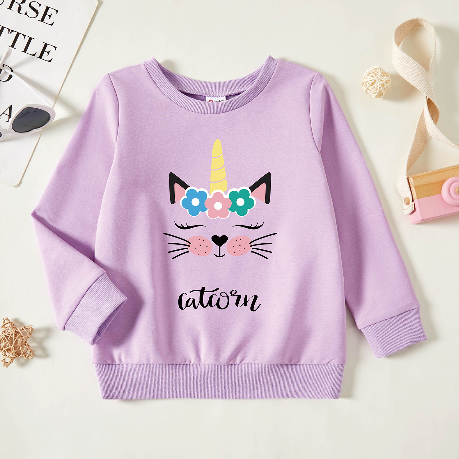 

Toddler Graphic Lavender Purple Long-sleeve Pullover