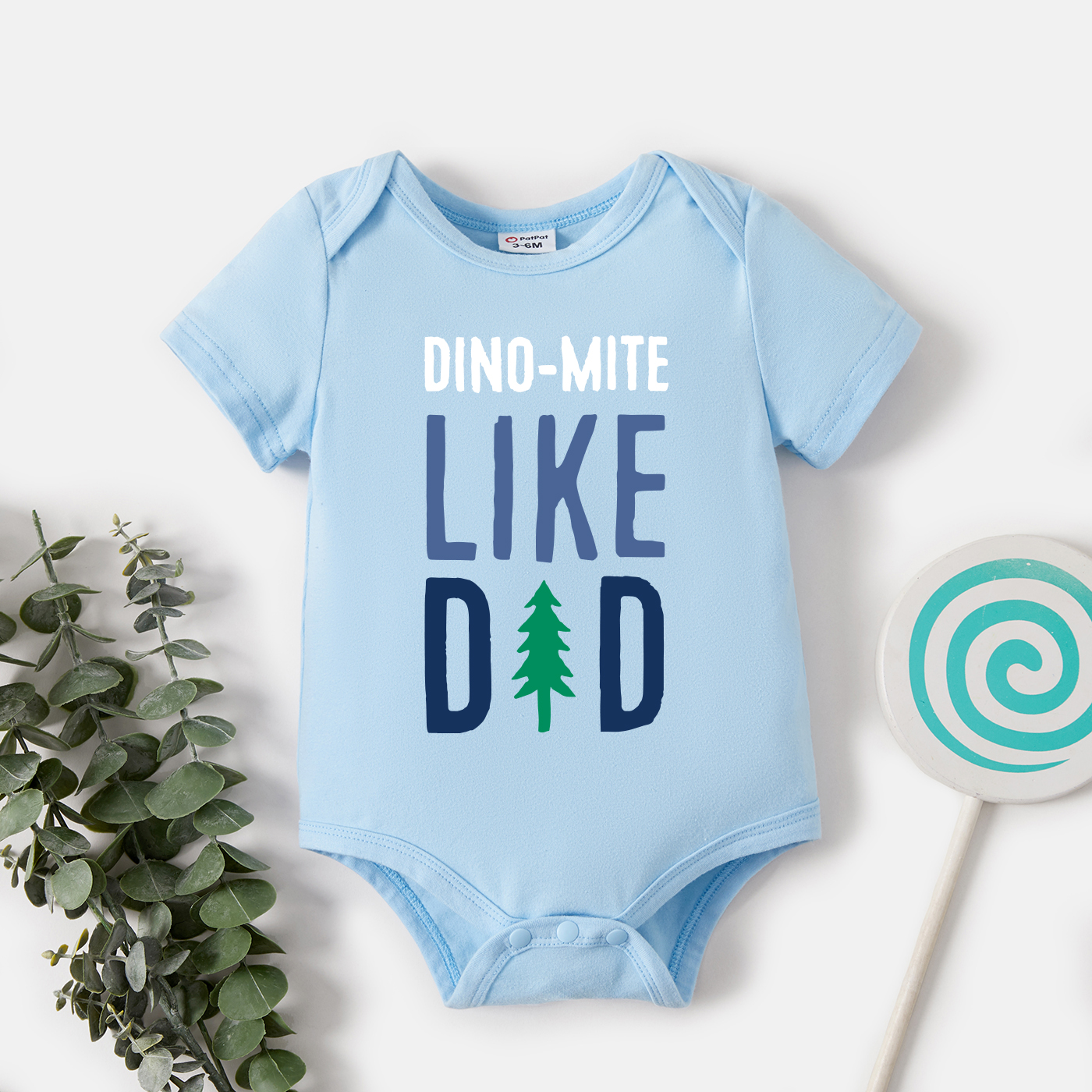 

Baby Graphic Light blue Short-sleeve Romper