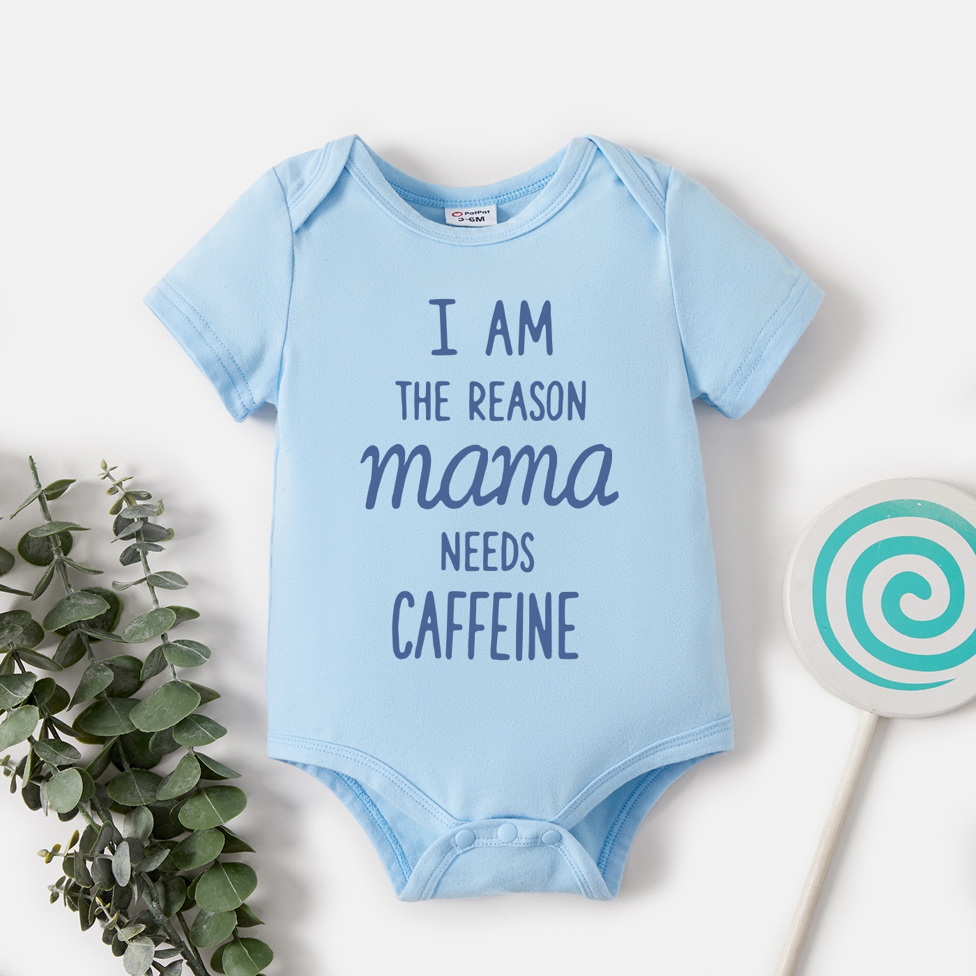 

Baby Graphic Letter Print Short-sleeve Romper
