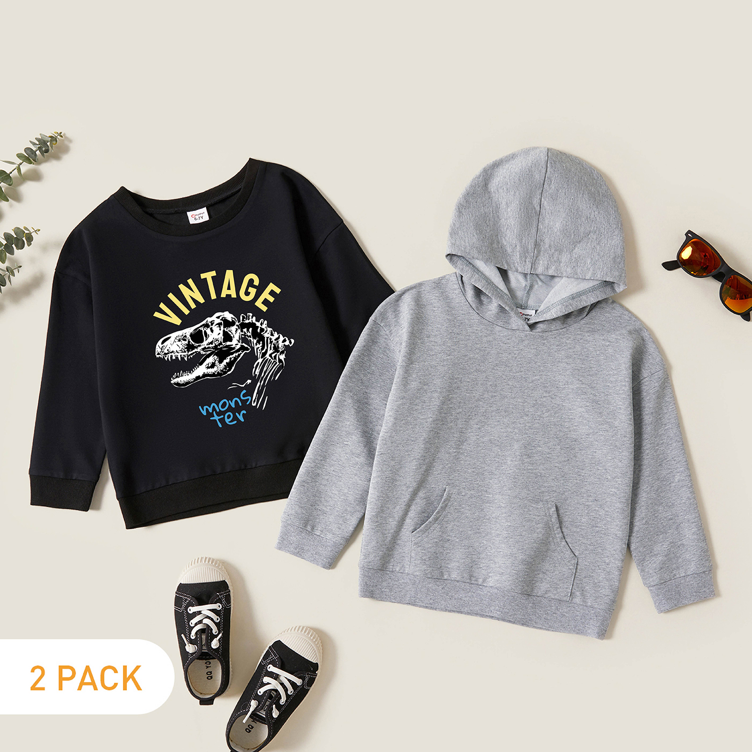 

2-Pack Kids Graphic Long-sleeve Pullover