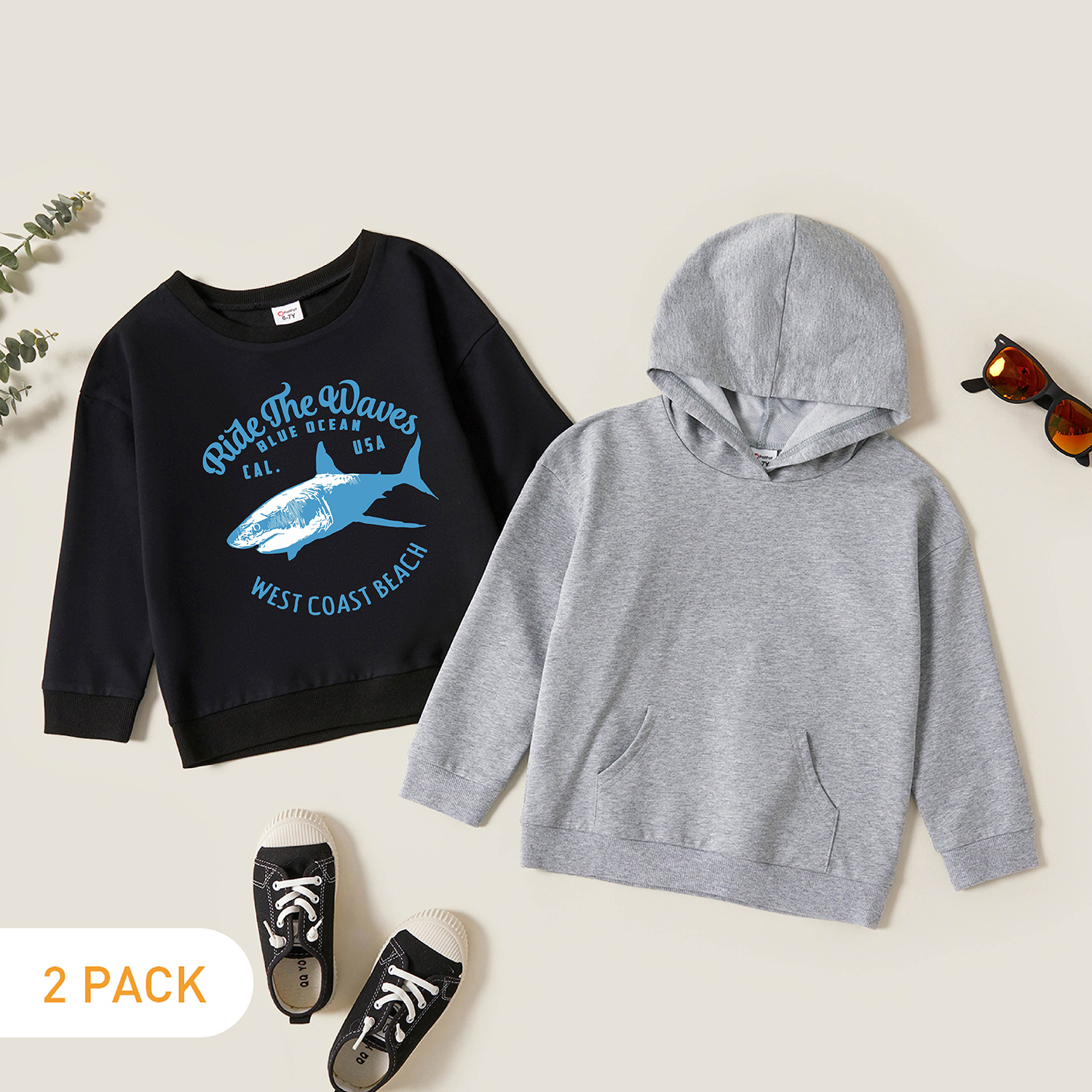 

2-Pack Kids Graphic Long-sleeve Pullover