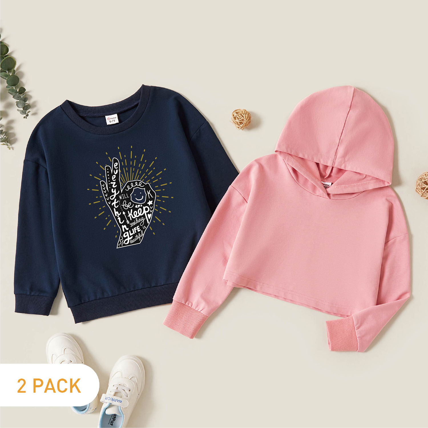 

2-Pack Kids Graphic Long-sleeve Pullover