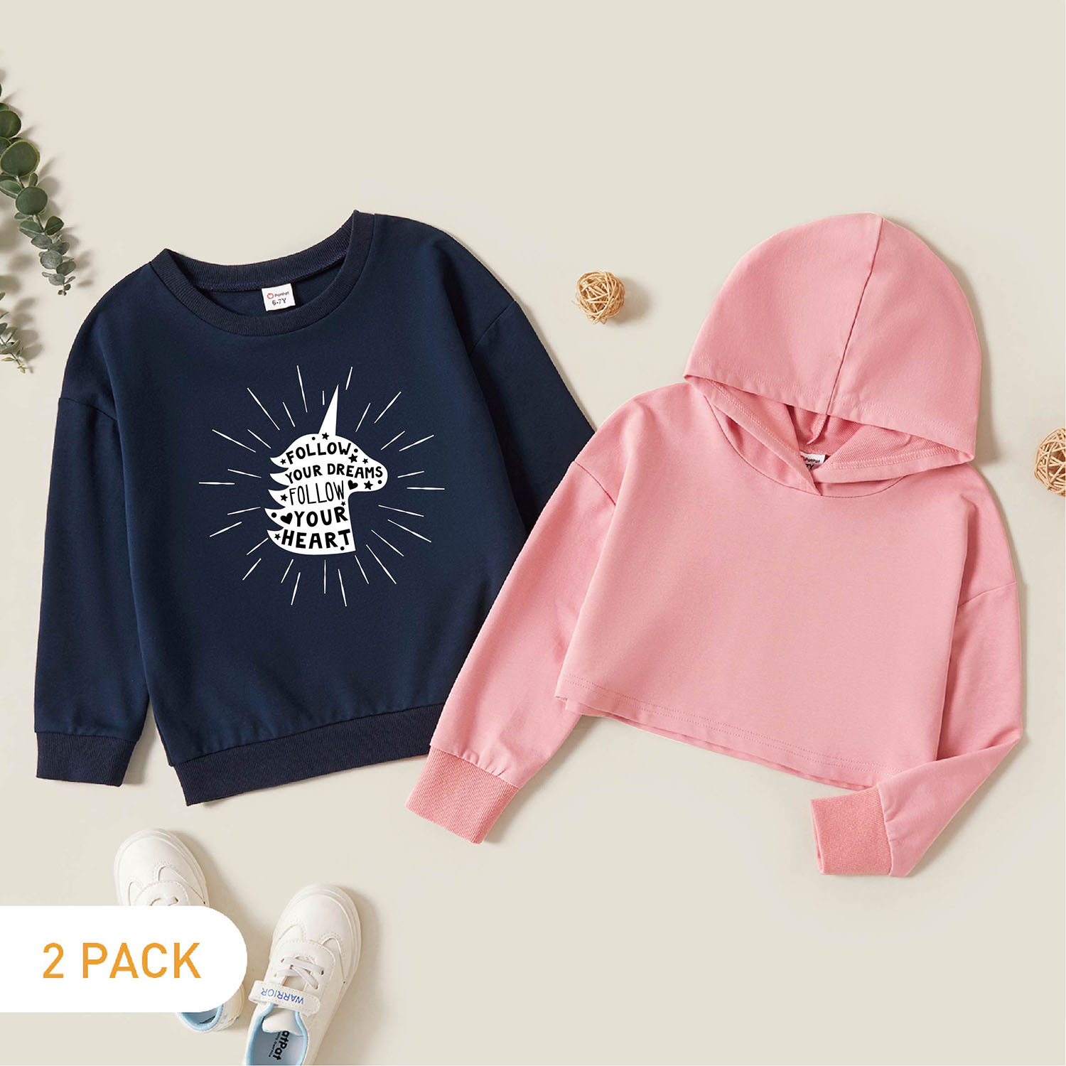 

2-Pack Kids Graphic Long-sleeve Pullover