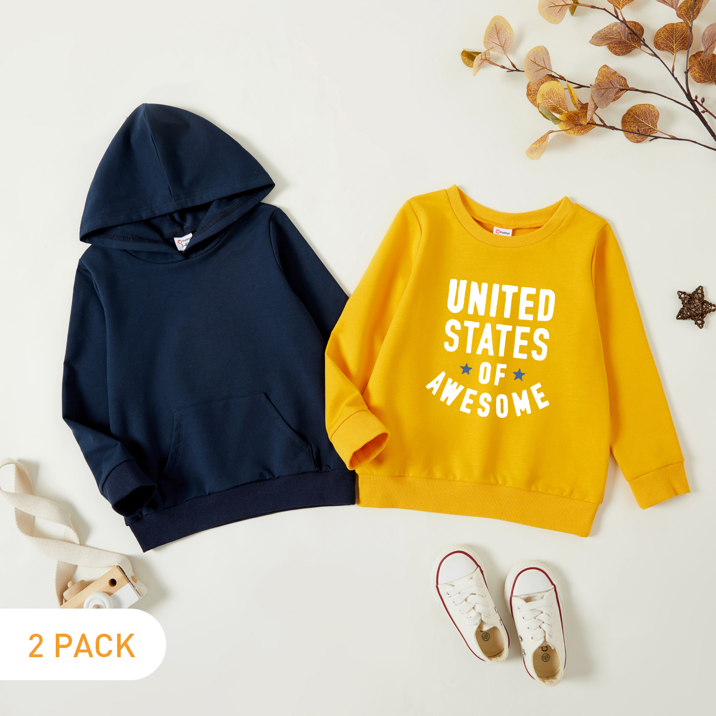 

2-Pack Toddler Graphic Long-sleeve Pullover
