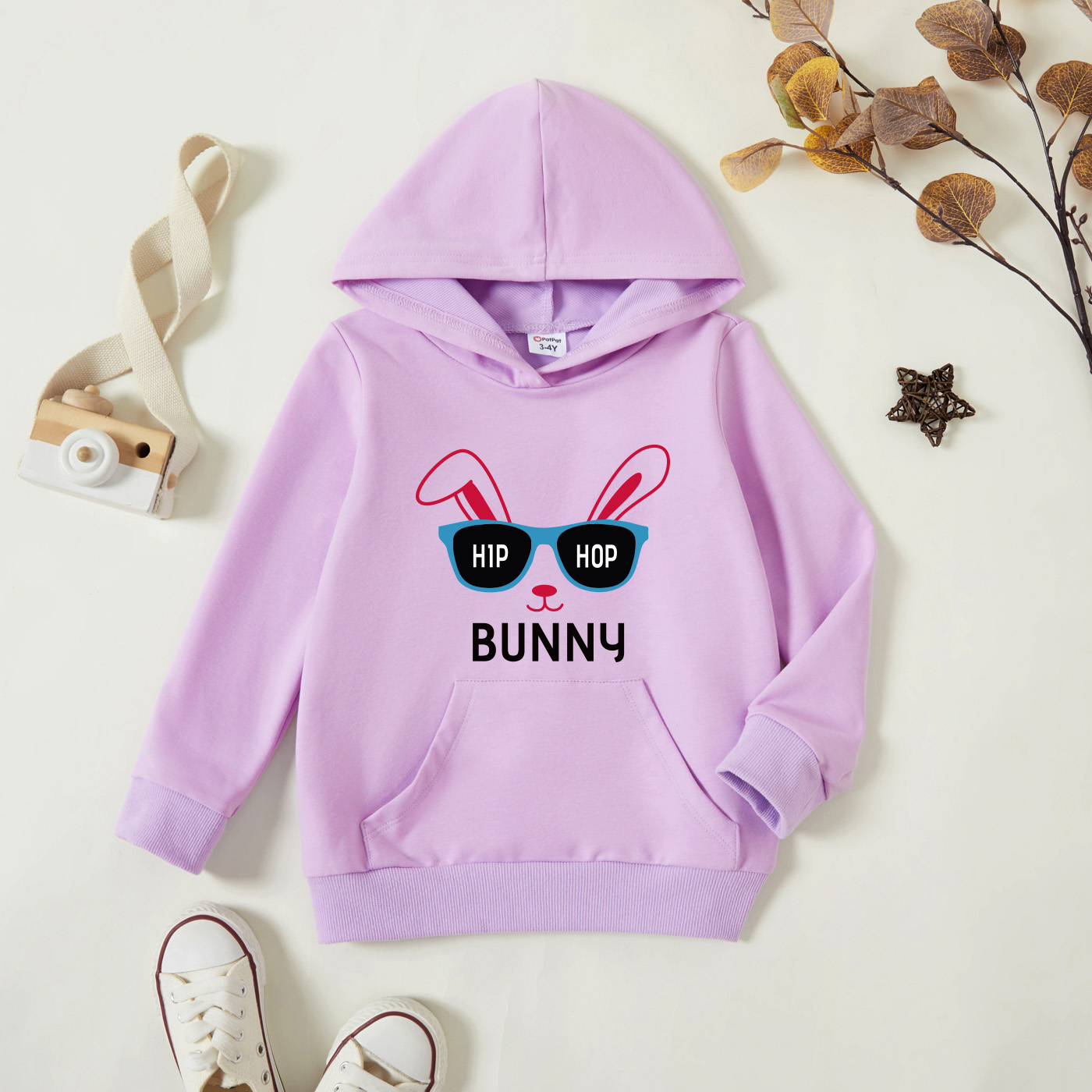 

Toddler Graphic Lavender Purple Long-sleeve Hooded Pullover