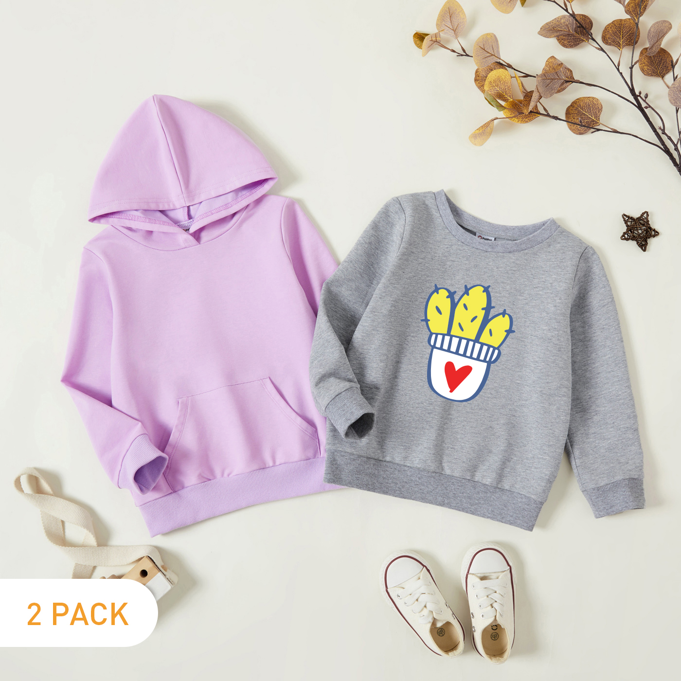 

2-Pack Toddler Graphic Long-sleeve Pullover
