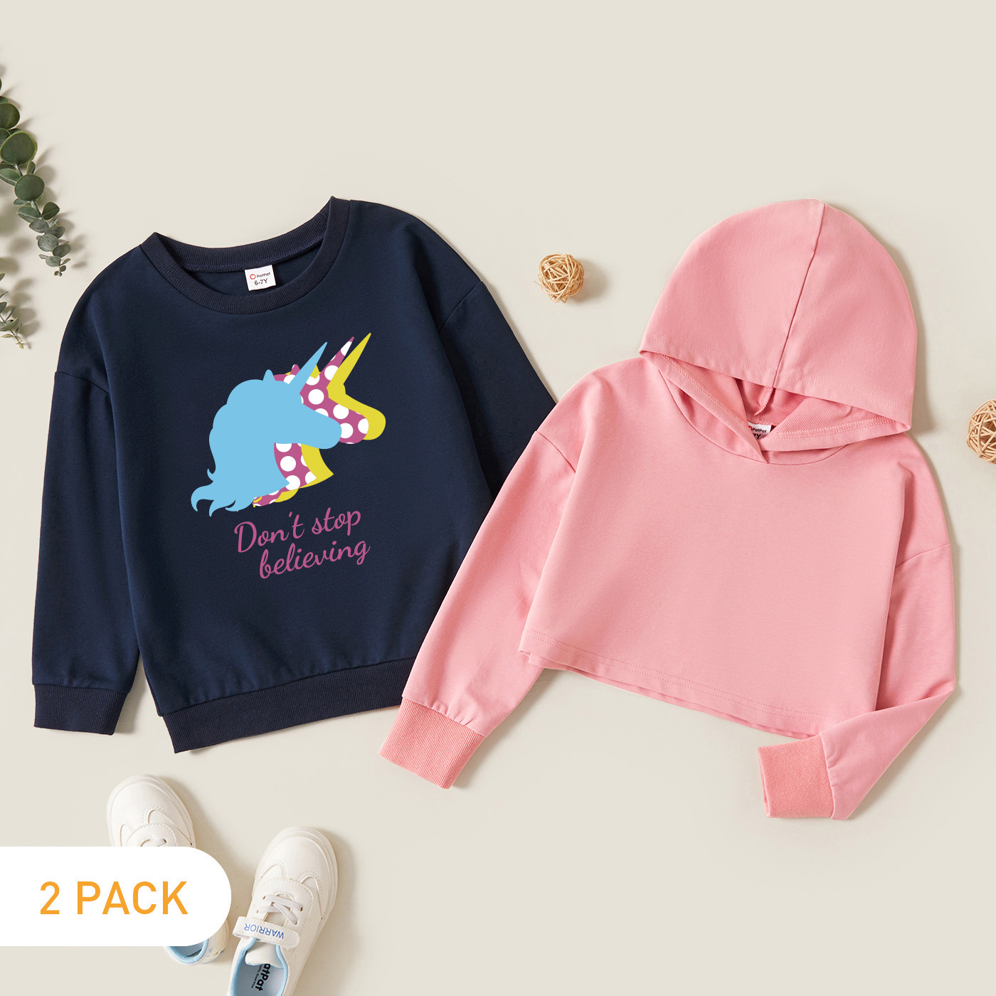 

2-Pack Kids Graphic Long-sleeve Pullover