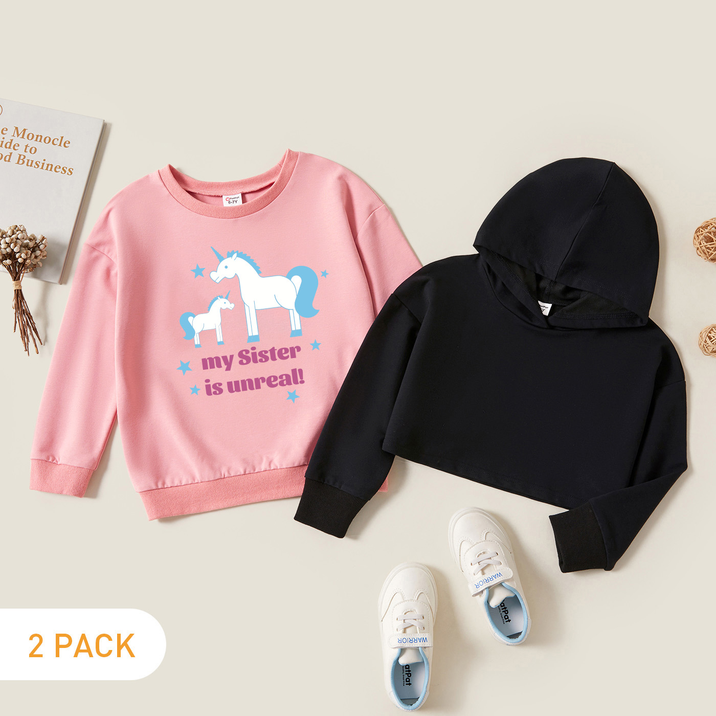 

2-Pack Kids Graphic Long-sleeve Pullover