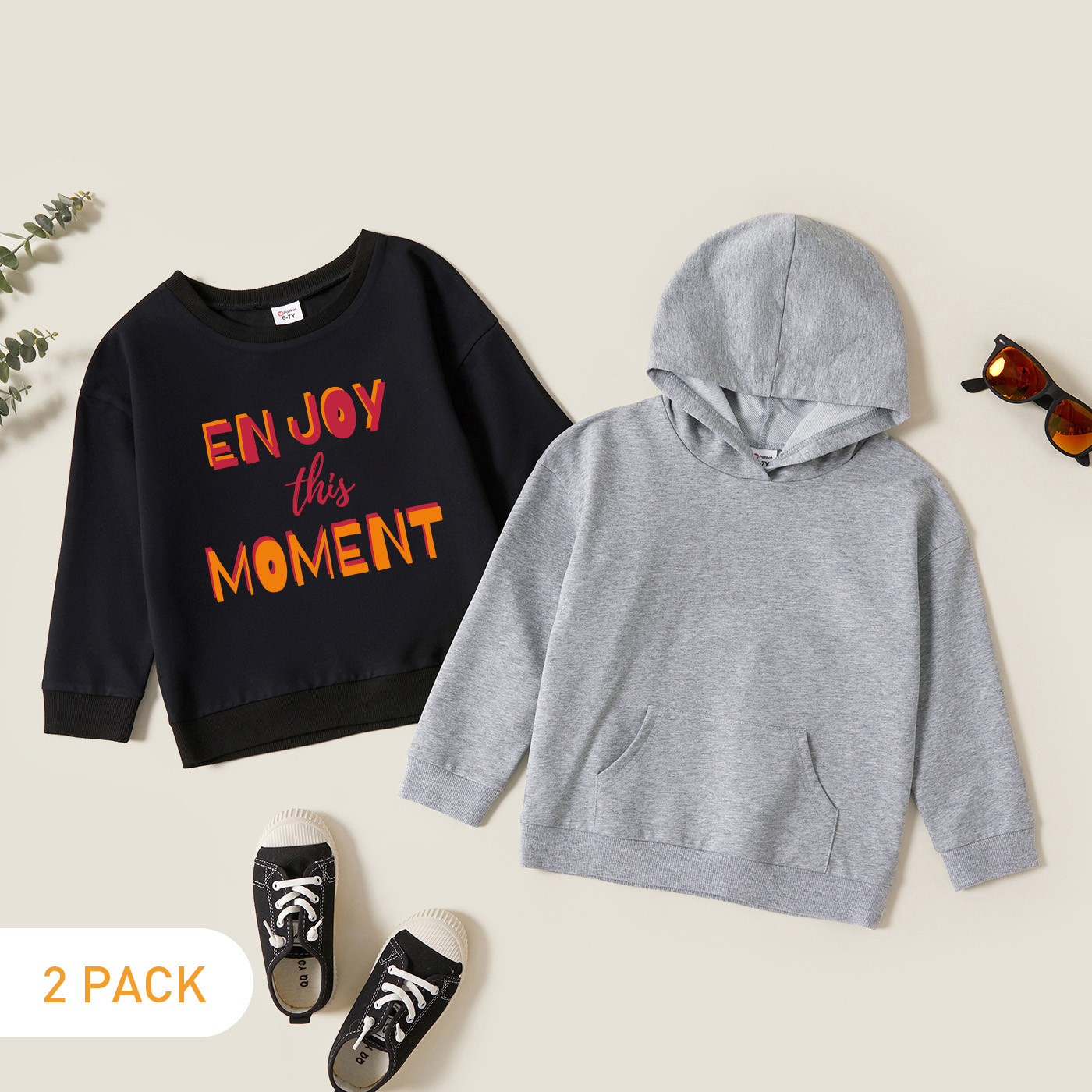 

2-Pack Kids Graphic Long-sleeve Pullover