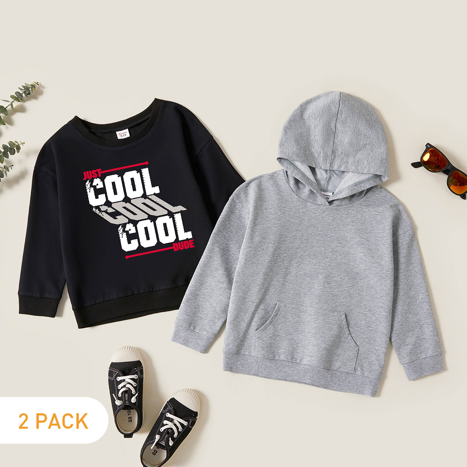 

2-Pack Kids Graphic Long-sleeve Pullover