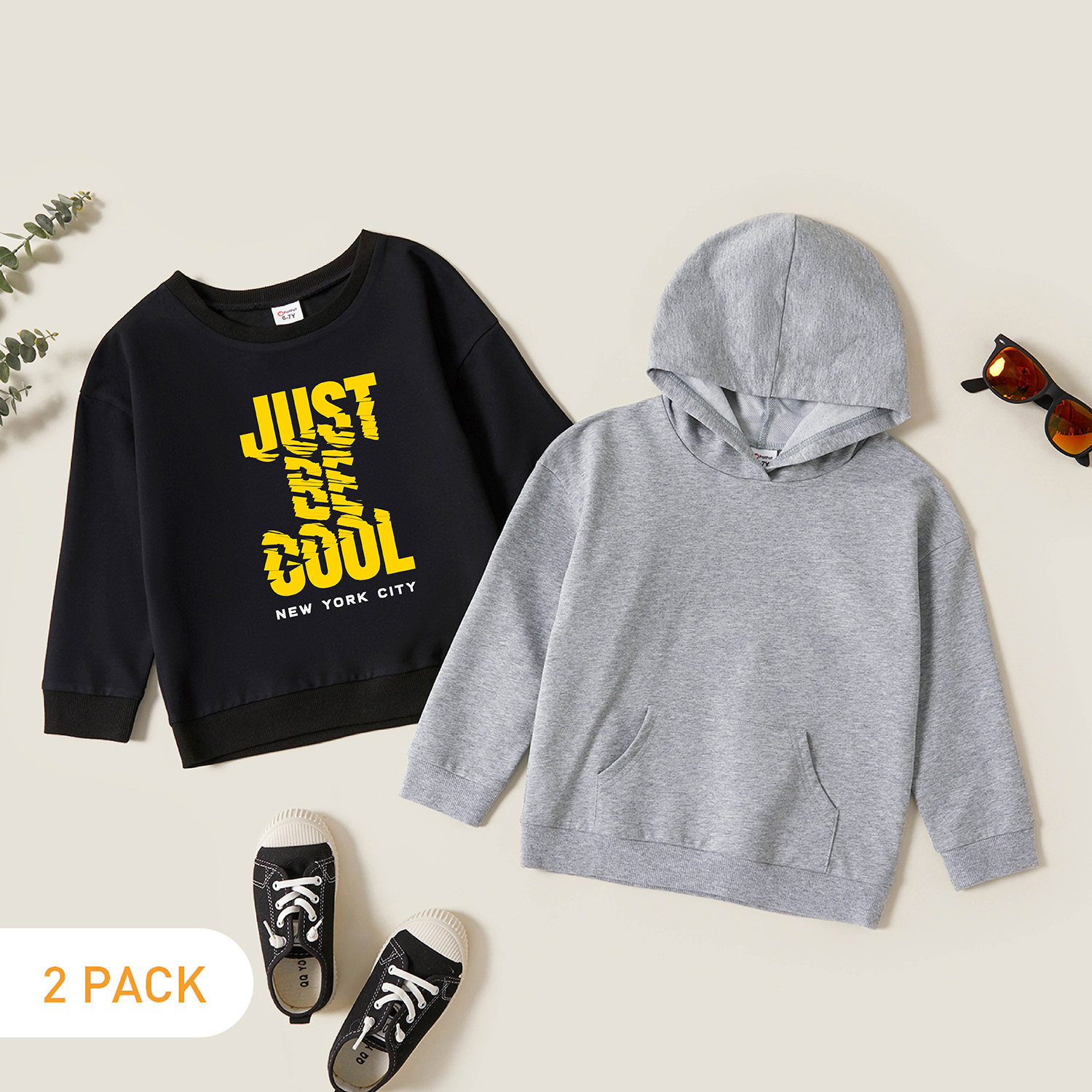 

2-Pack Kids Graphic Long-sleeve Pullover