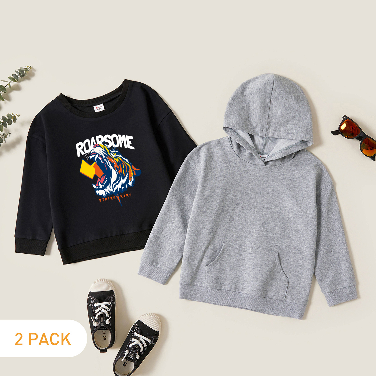 

2-Pack Kids Graphic Long-sleeve Pullover