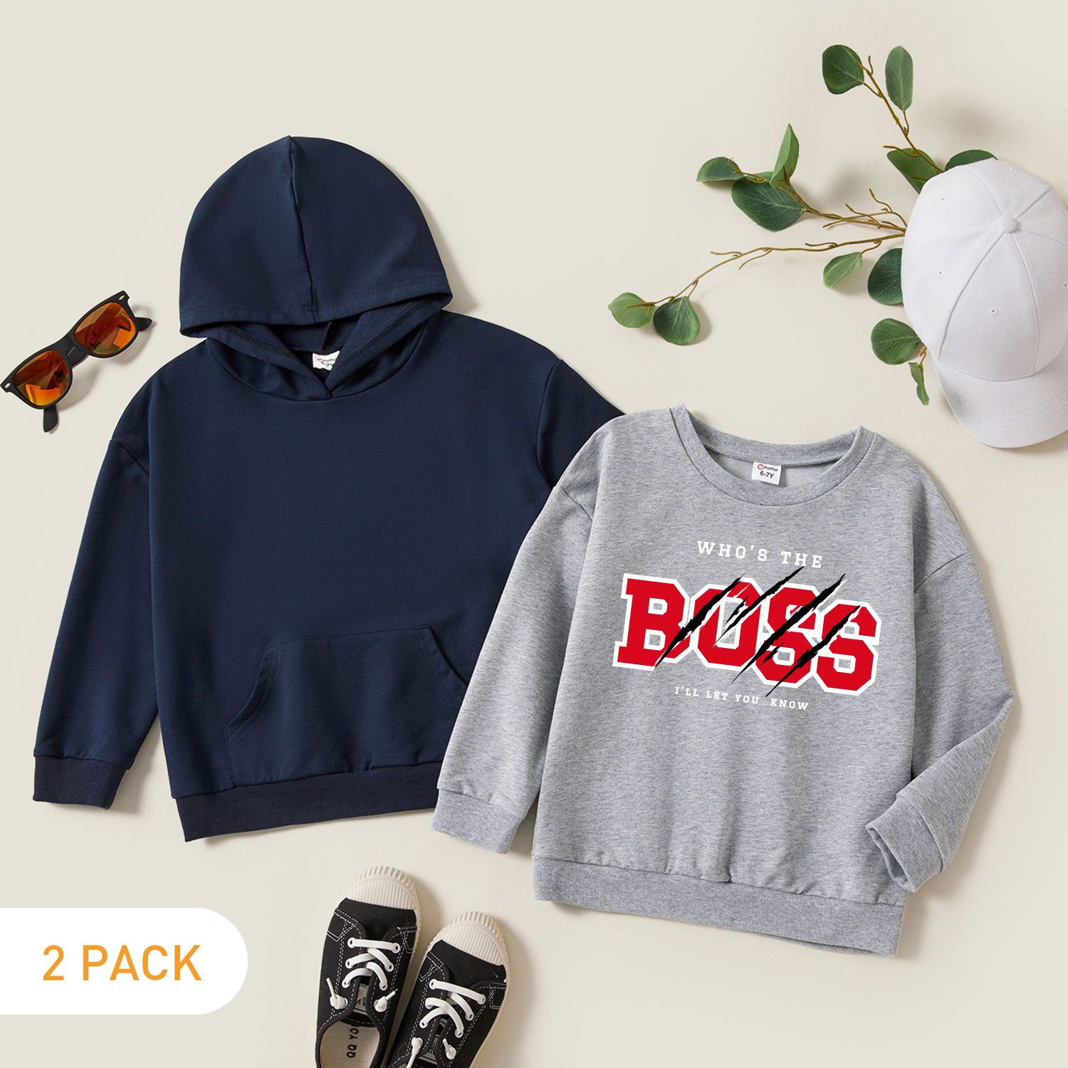 

2-Pack Kids Graphic Long-sleeve Pullover