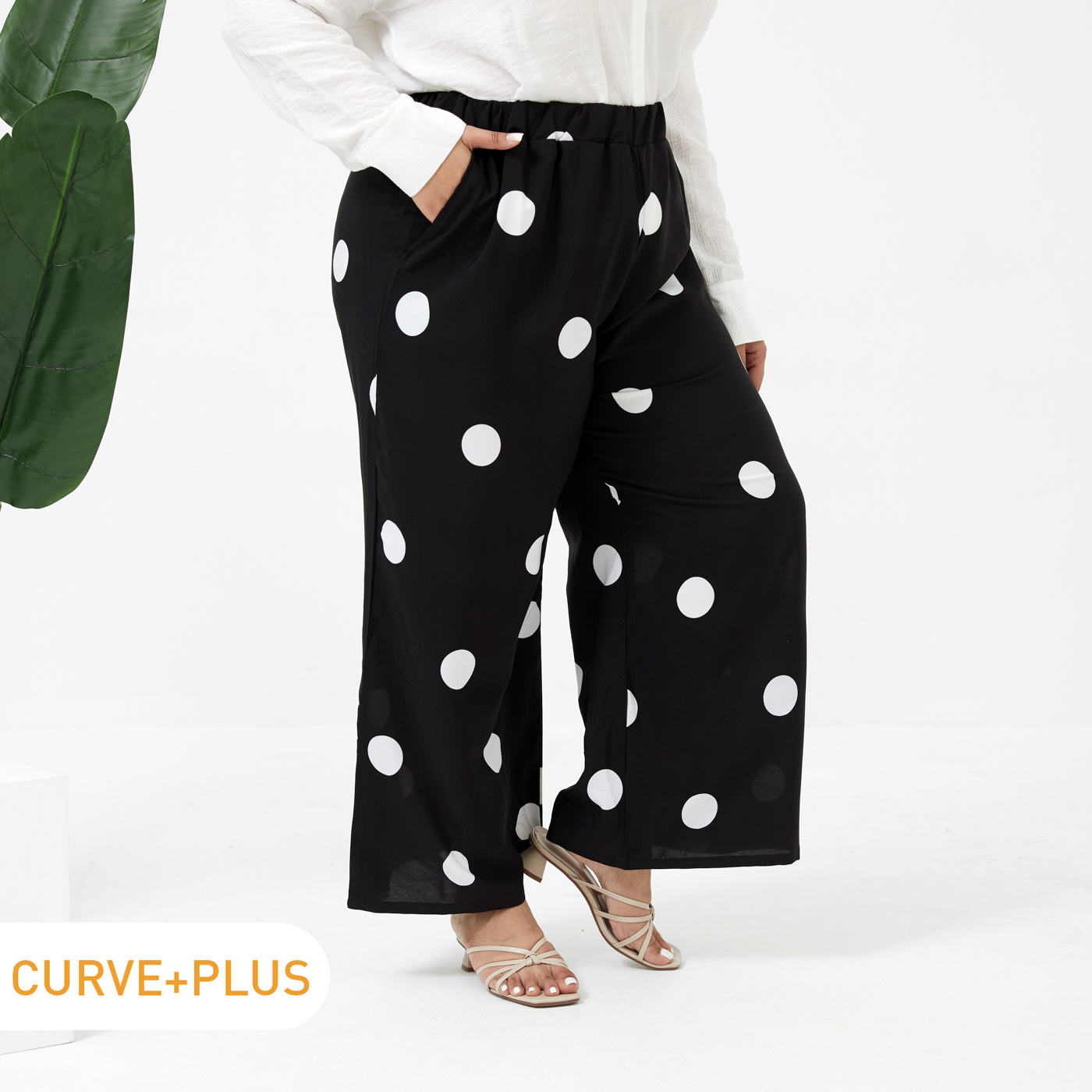 

Women Plus Size Elegant Polka dots Pants