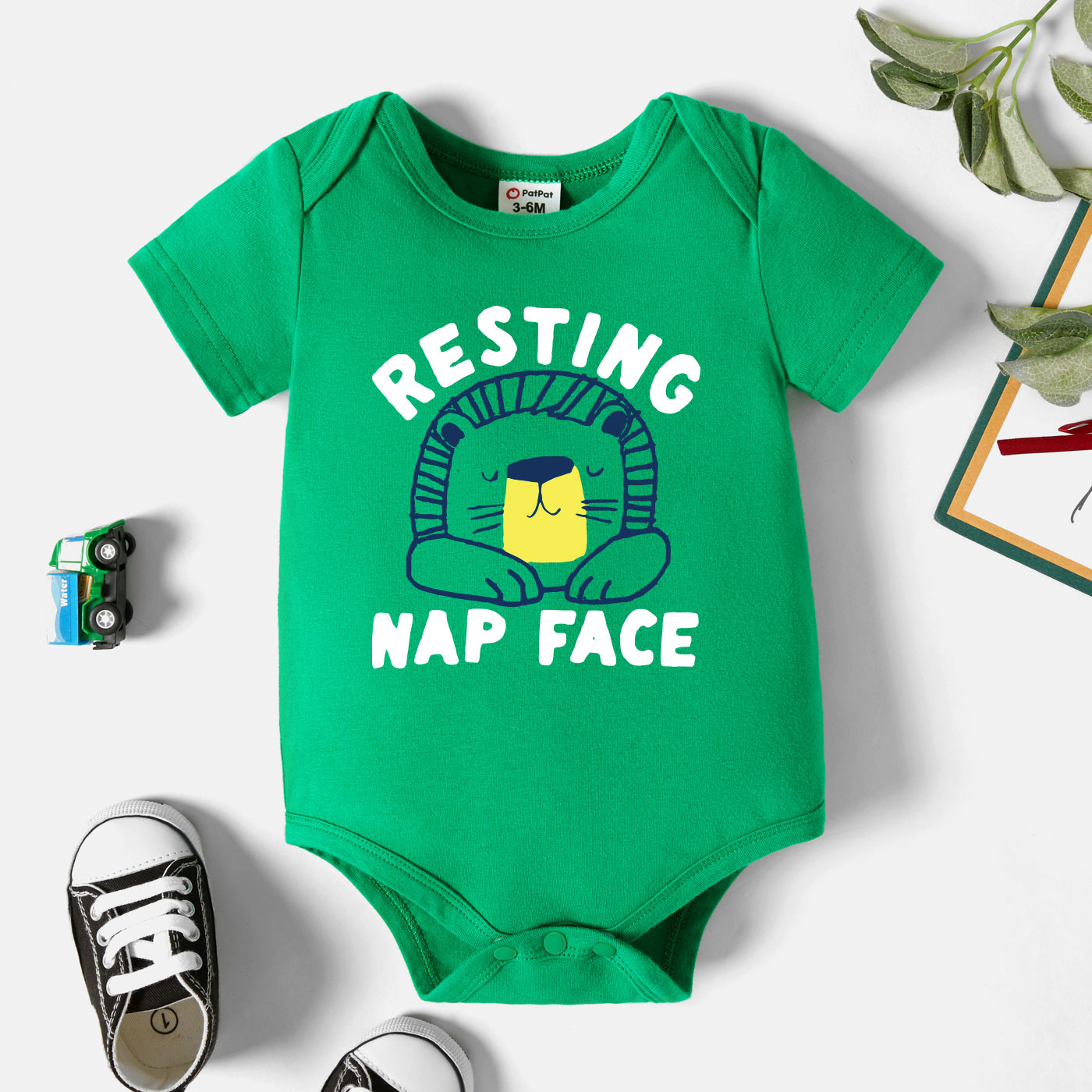 

Baby Graphic Green Short-sleeve Romper