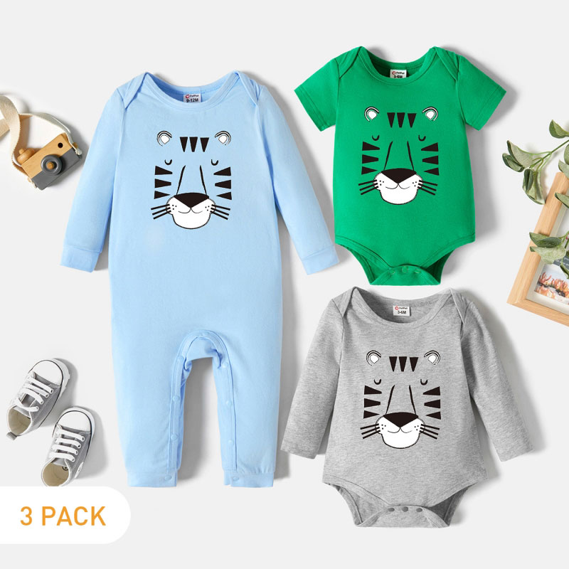 

3-Pack Baby Graphic Romper and Jumpsuit Set
