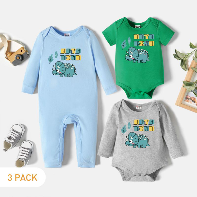 

3-Pack Baby Graphic Romper and Jumpsuit Set