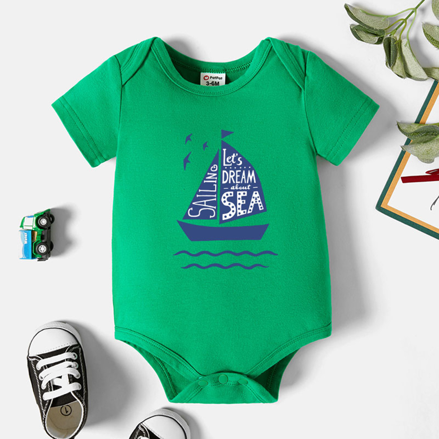 

Baby Graphic Blue Short-sleeve Romper