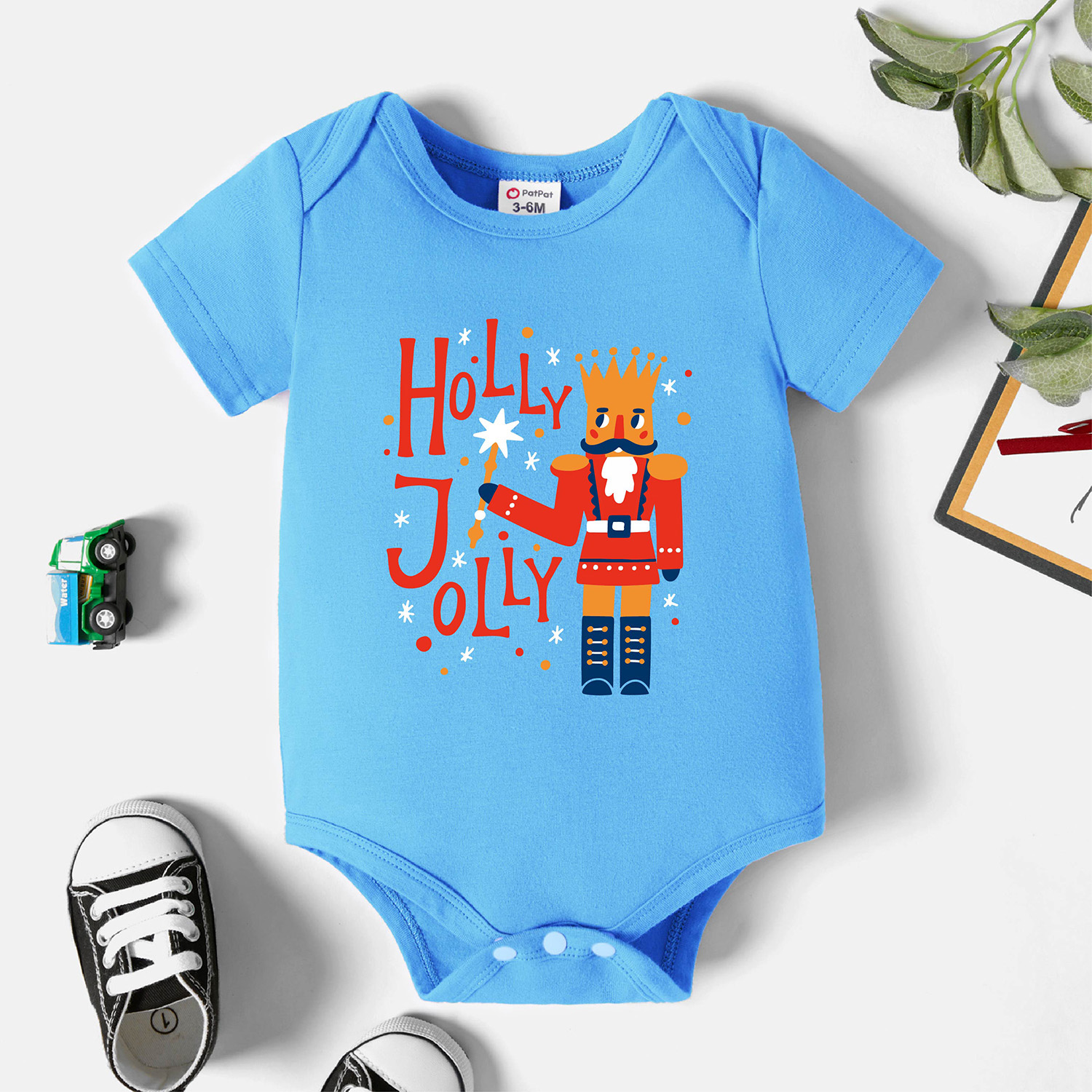 

Baby Graphic Blue Short-sleeve Romper