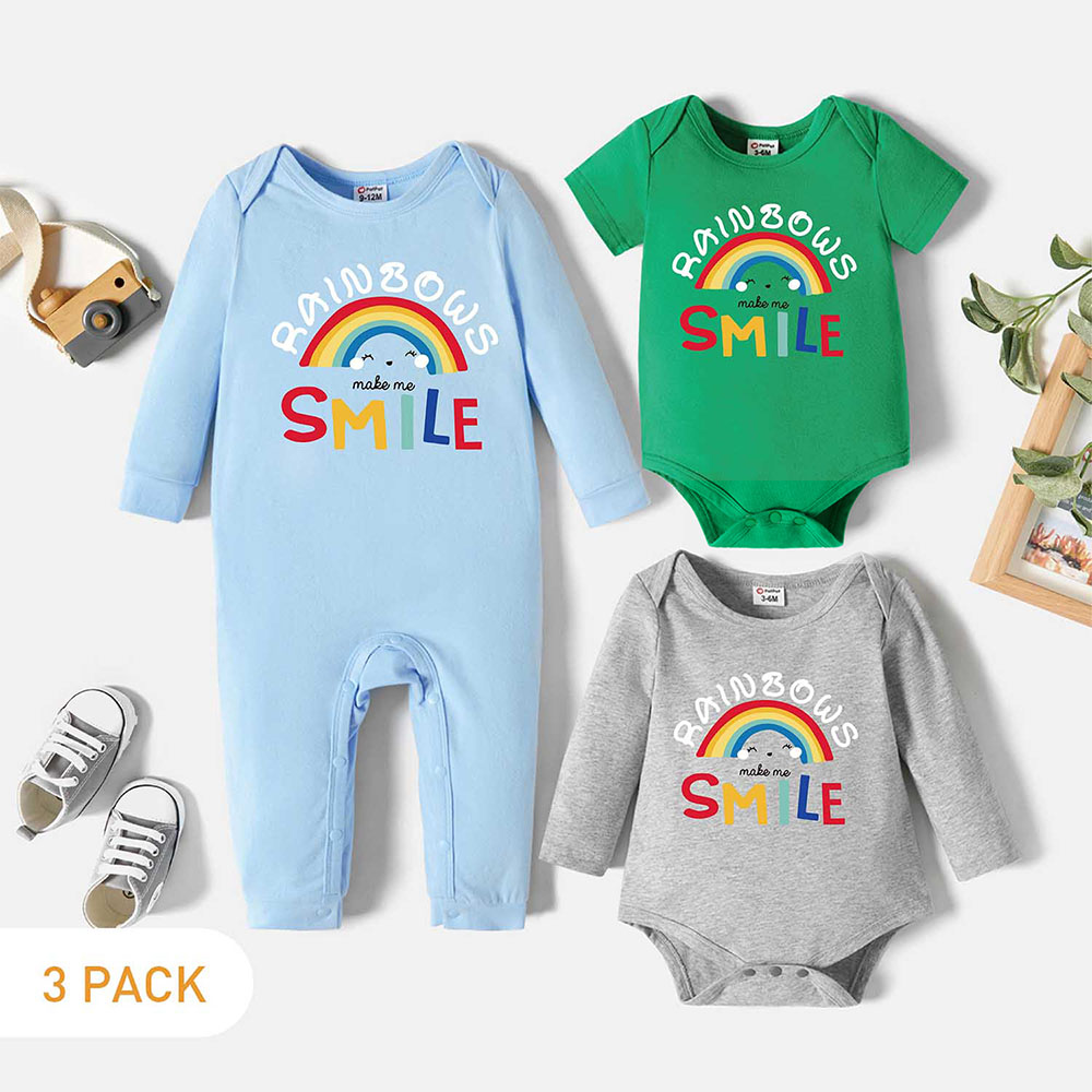 

3-Pack Baby Graphic Romper and Jumpsuit Set