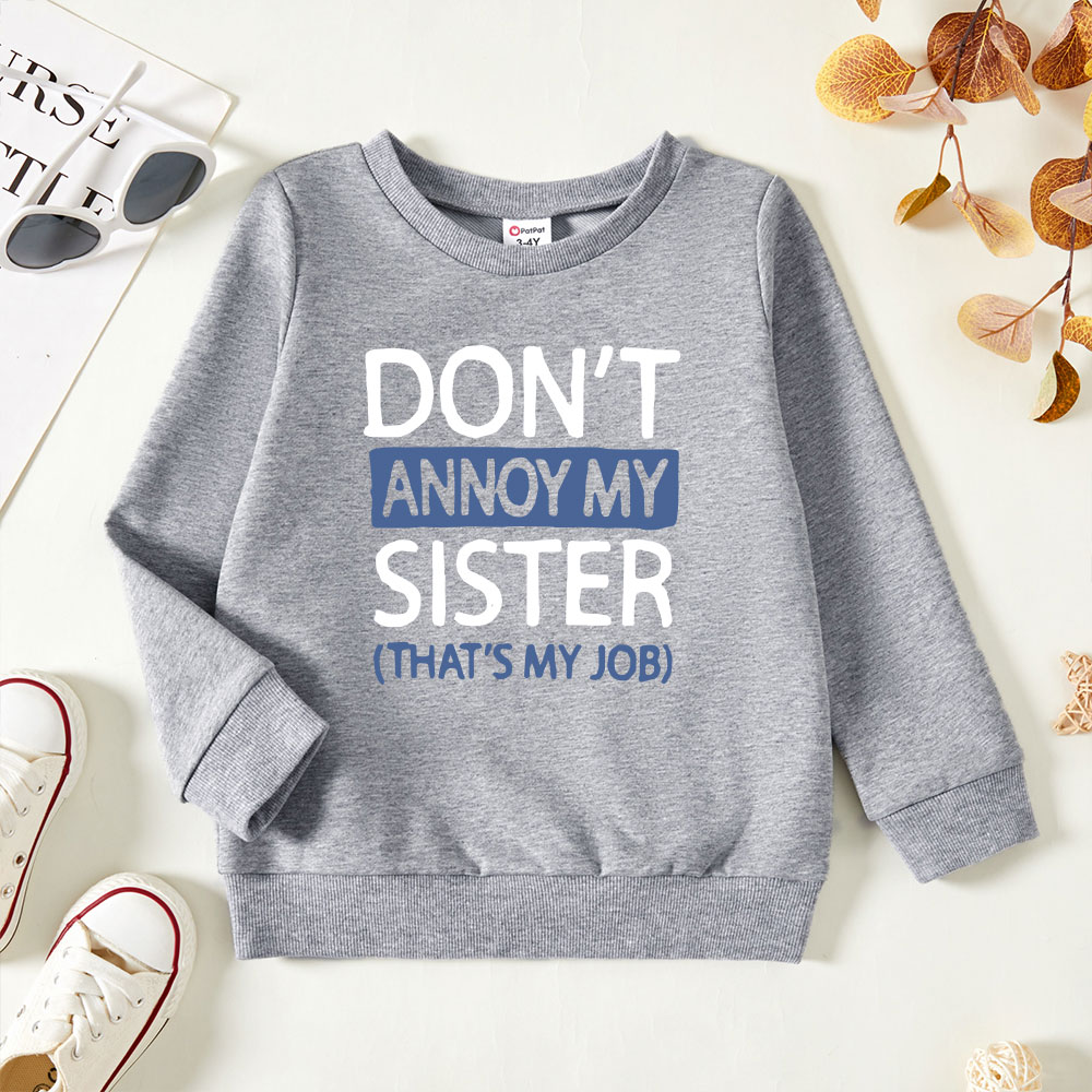 

Toddler Graphic Letter Print Long-sleeve Pullover
