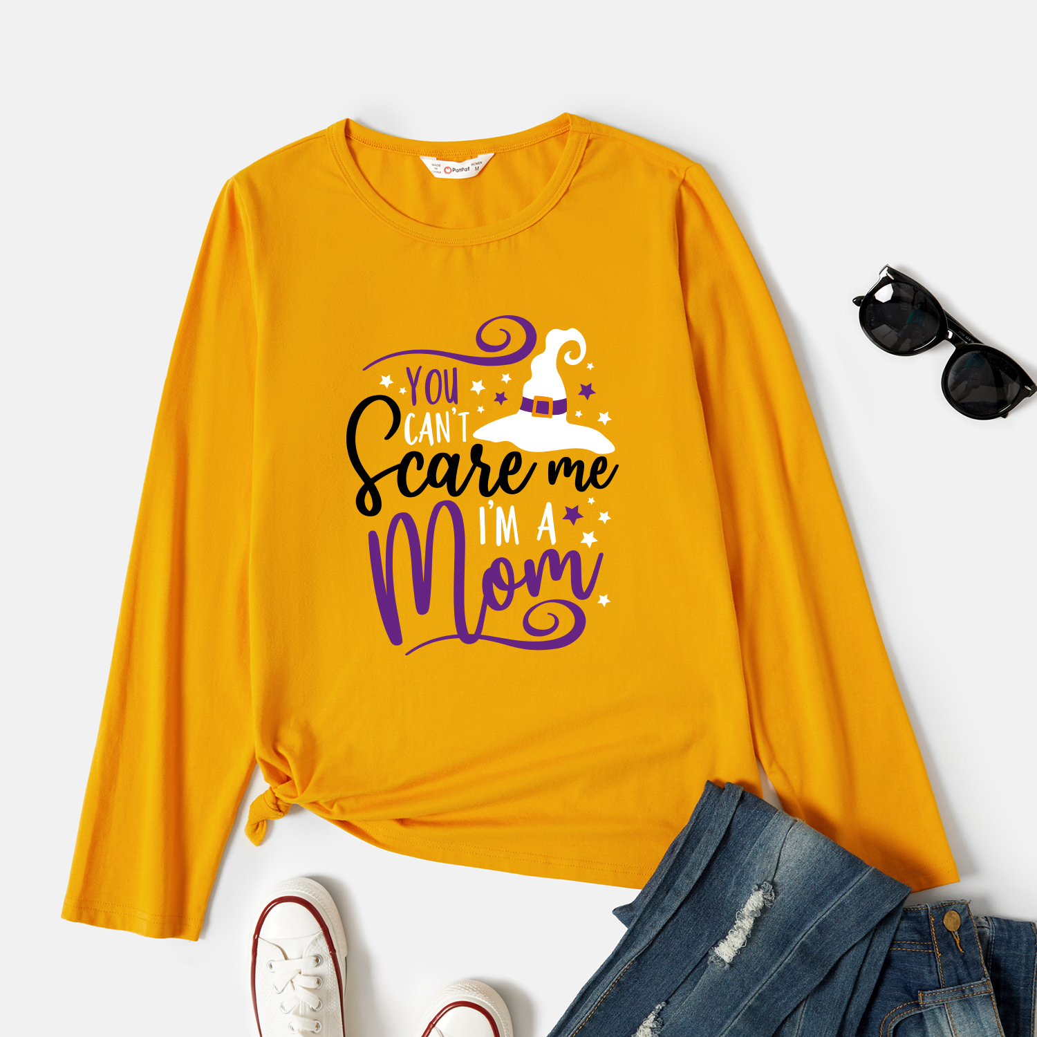 

Graphic Ginger Long-sleeve Round-collar Tee for Women