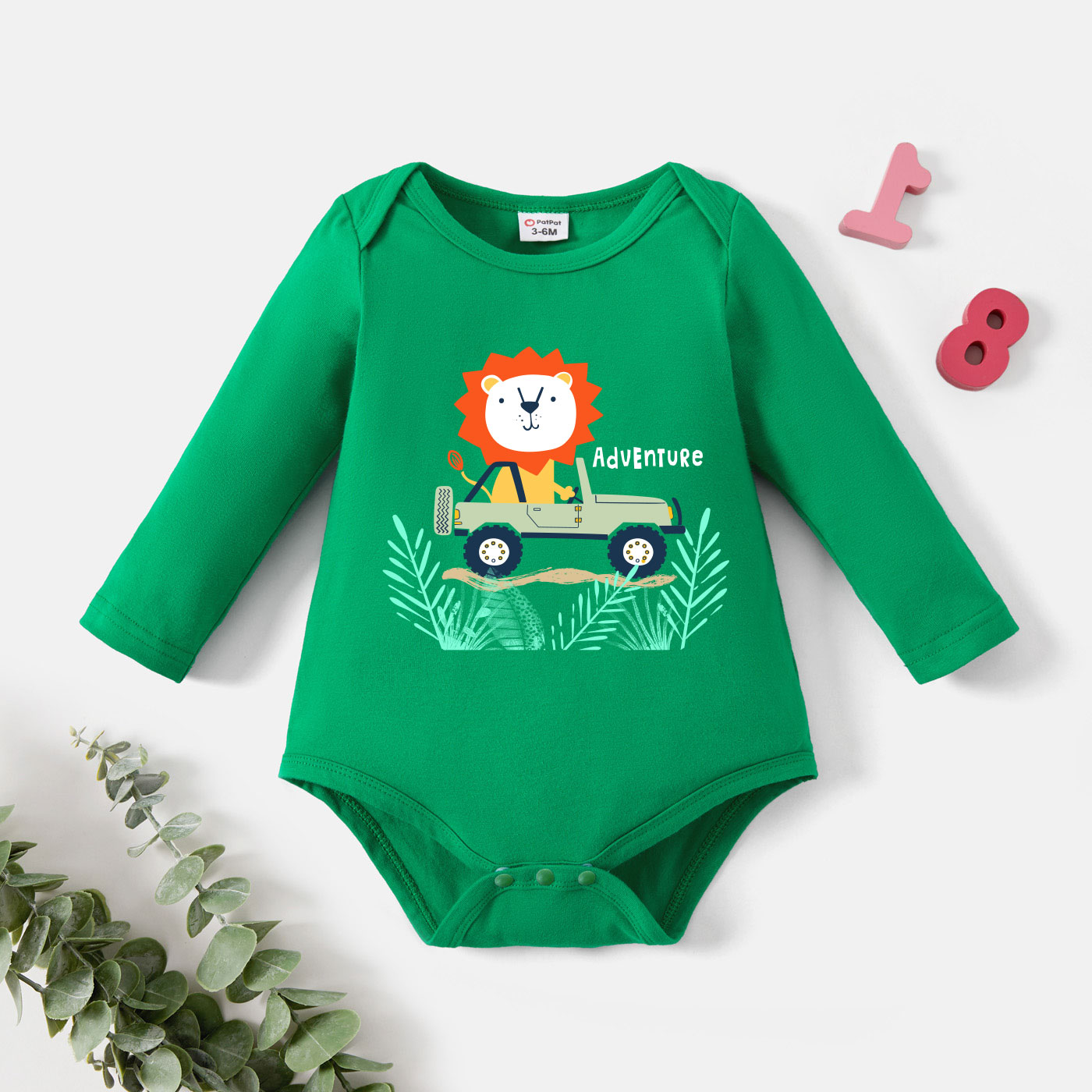 

Baby Graphic Green Long-sleeve Romper