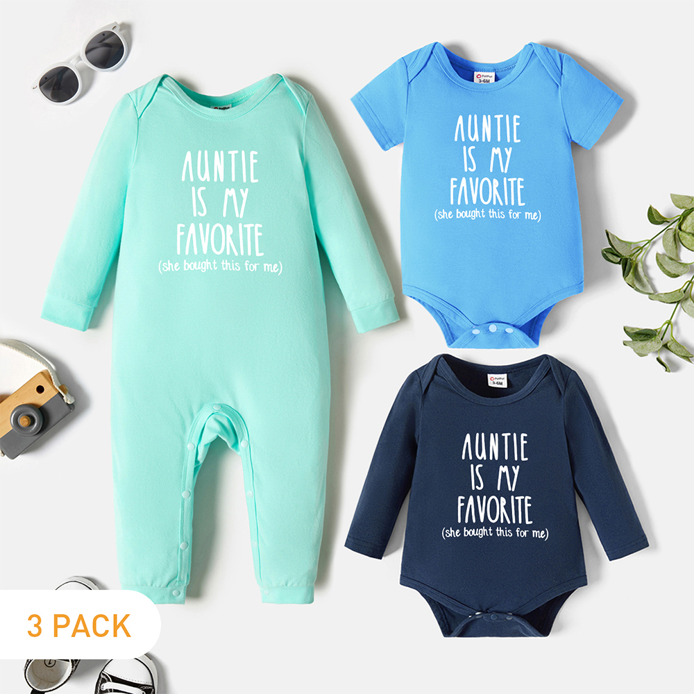 

3-Pack Baby Graphic Romper and Jumpsuit Set