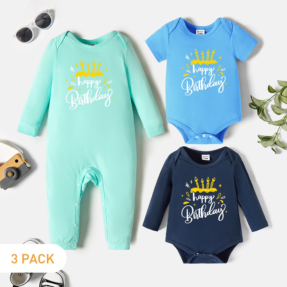 

3-Pack Baby Graphic Romper and Jumpsuit Set