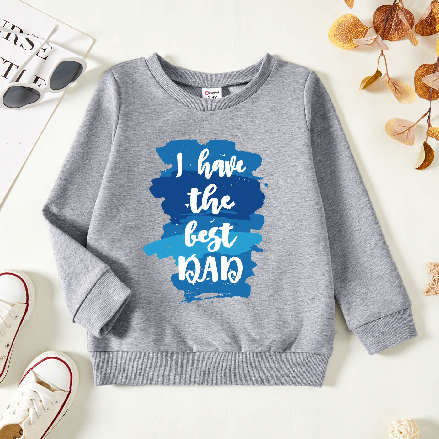 

Toddler Graphic Letter Print Long-sleeve Pullover
