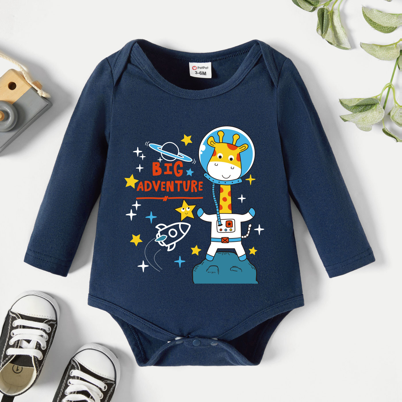 

Baby Graphic Dark Blue Long-sleeve Romper