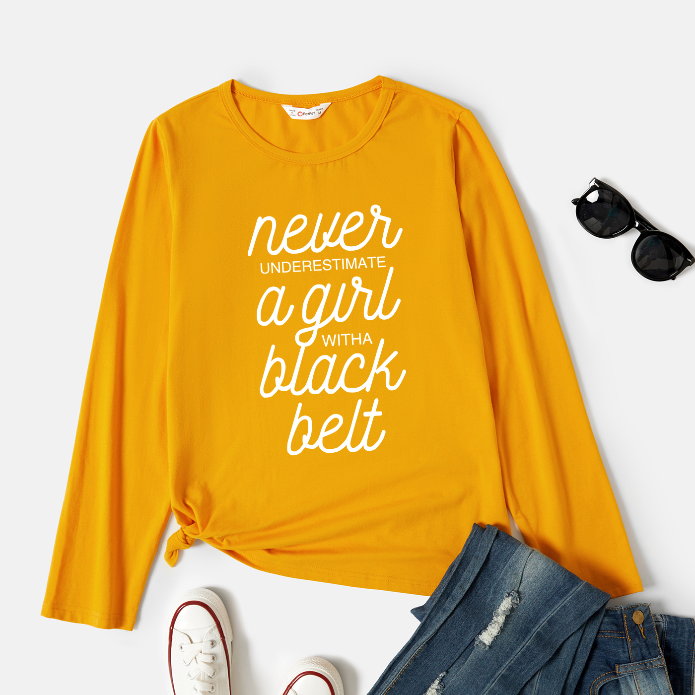 

Graphic Ginger Long-sleeve Round-collar Tee for Women