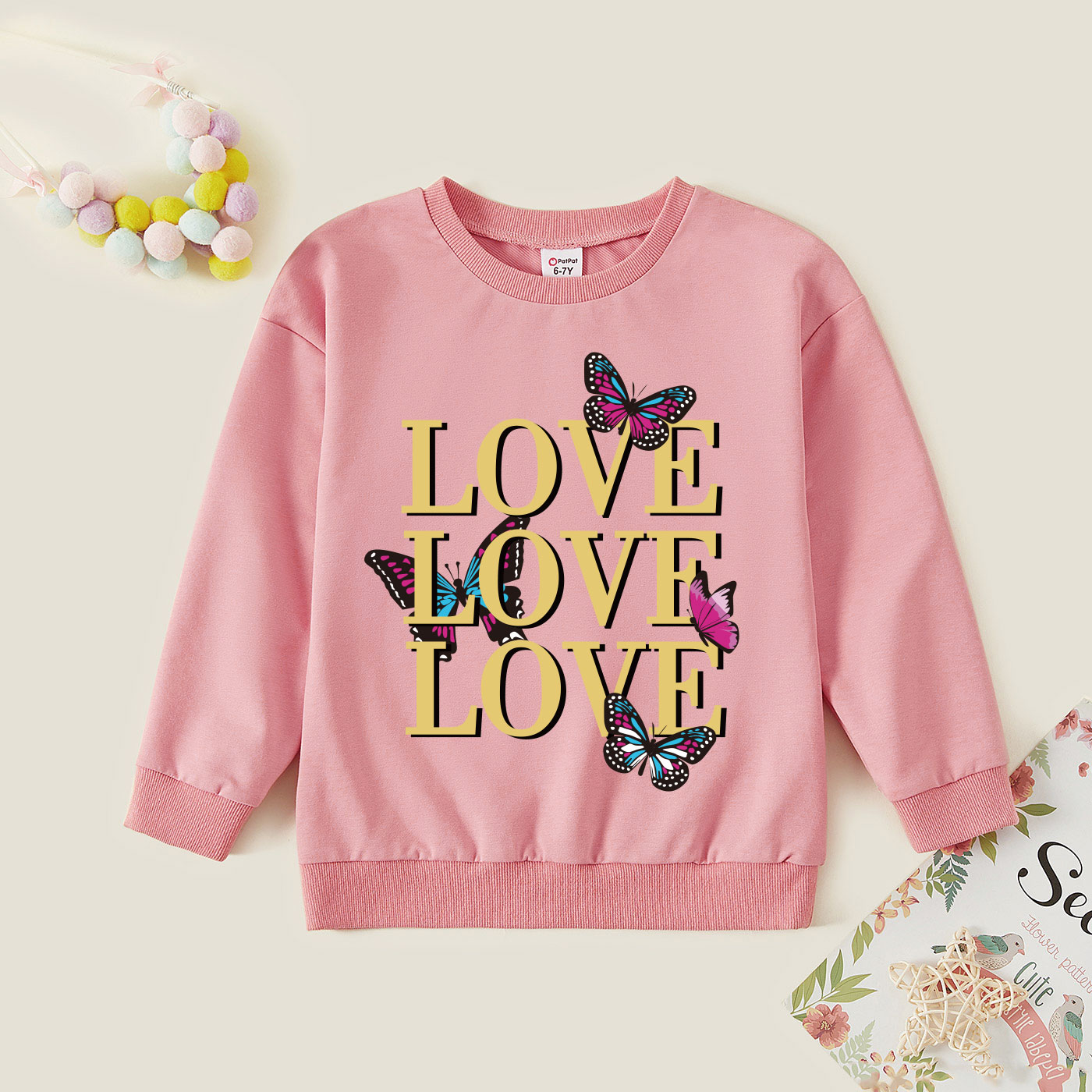 

Kids Graphic Pink Long-sleeve Pullover