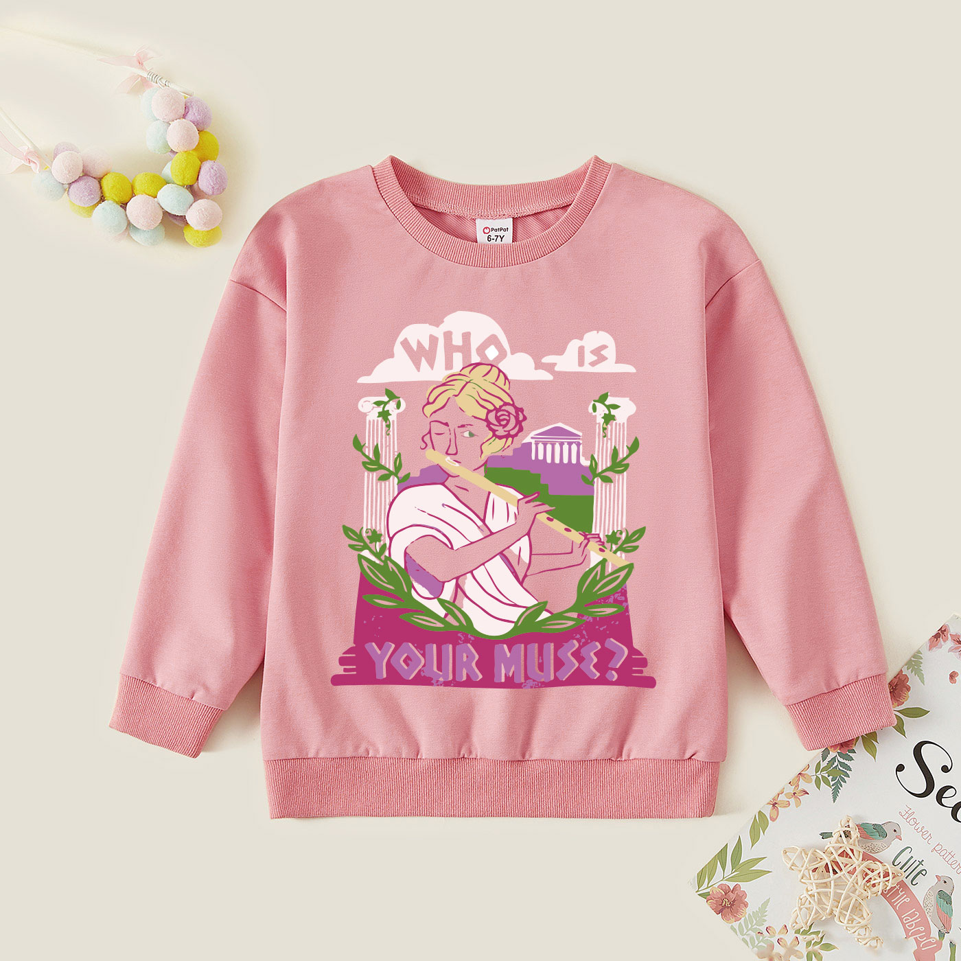 

Kids Graphic Pink Long-sleeve Pullover
