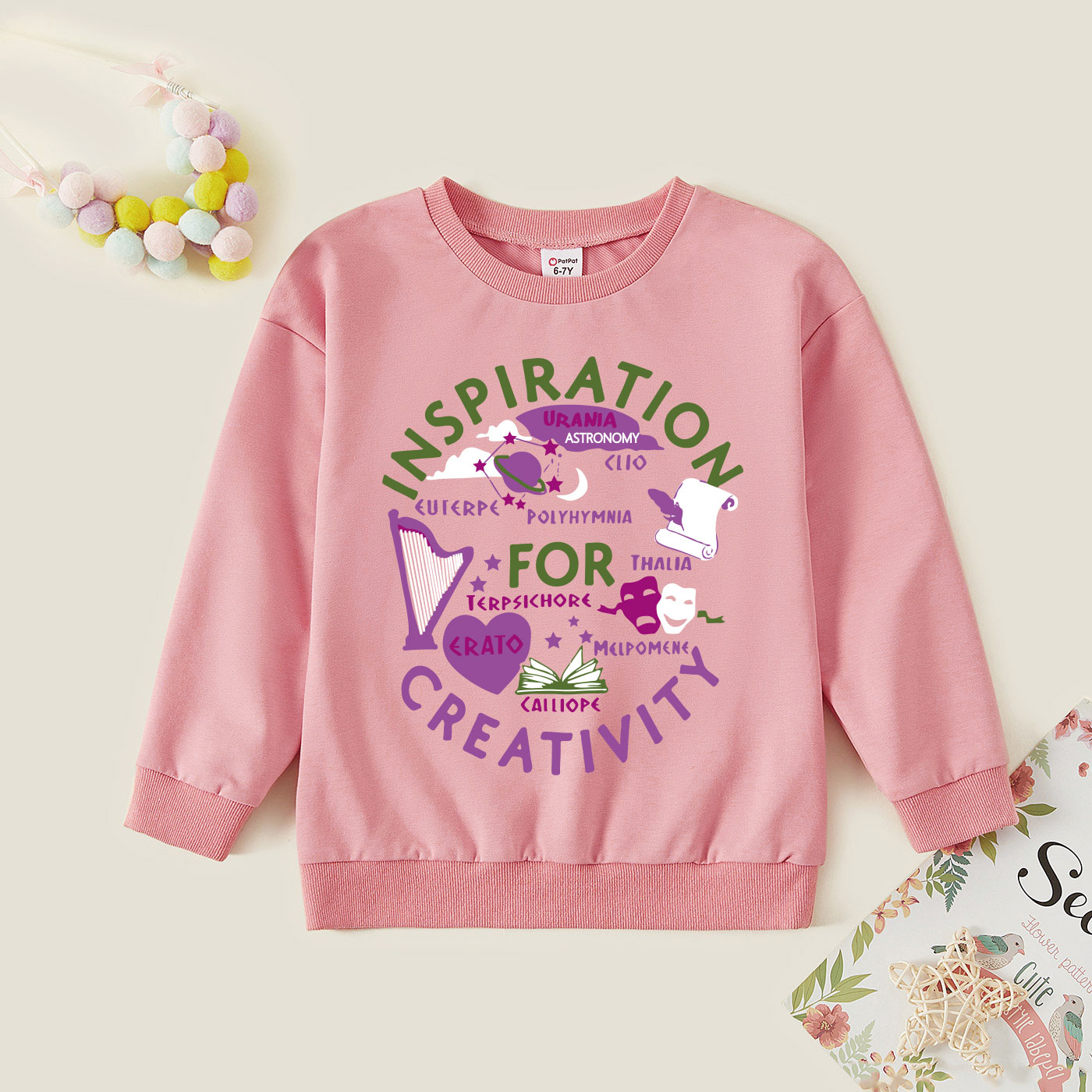 

Kids Graphic Pink Long-sleeve Pullover