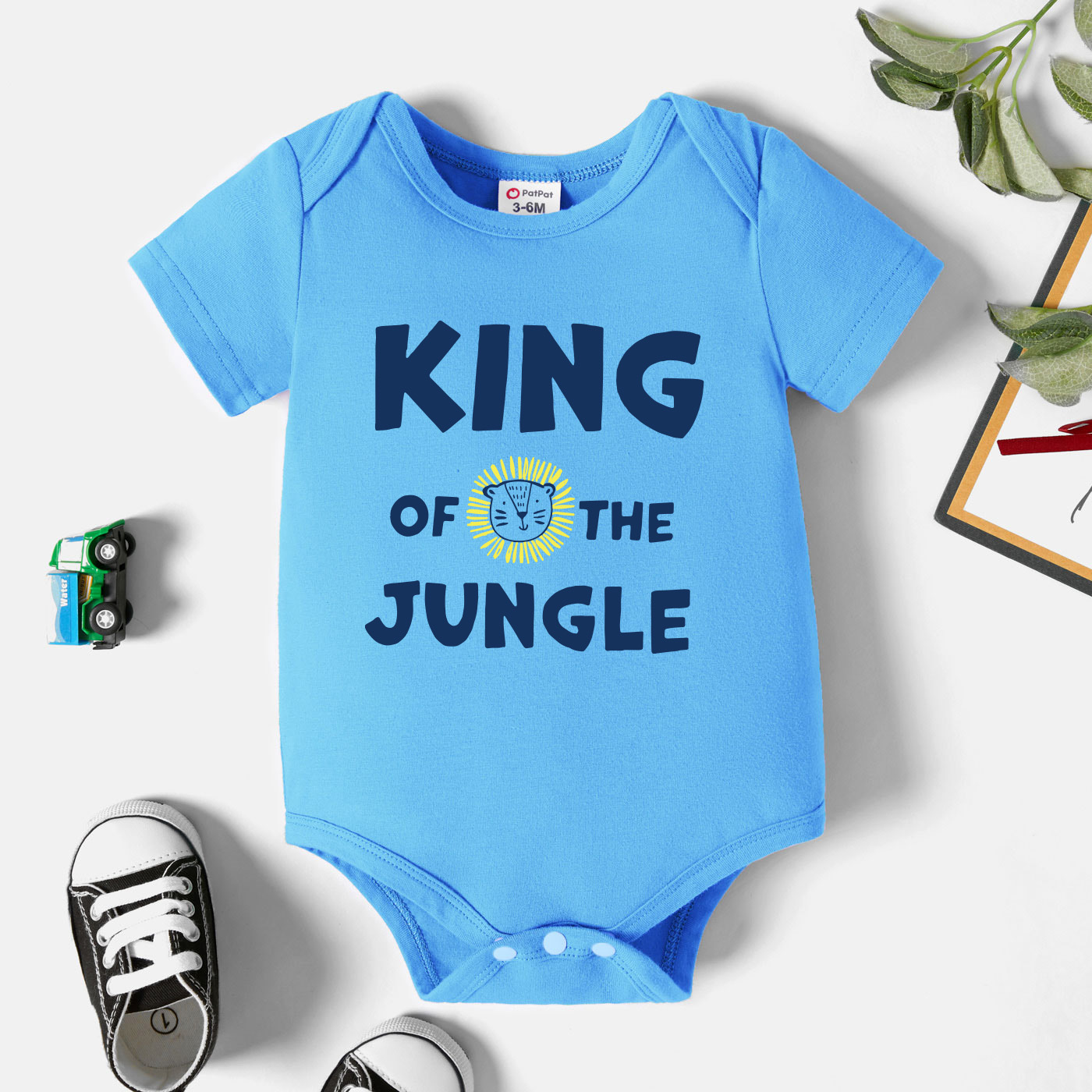 

Baby Graphic Blue Short-sleeve Romper