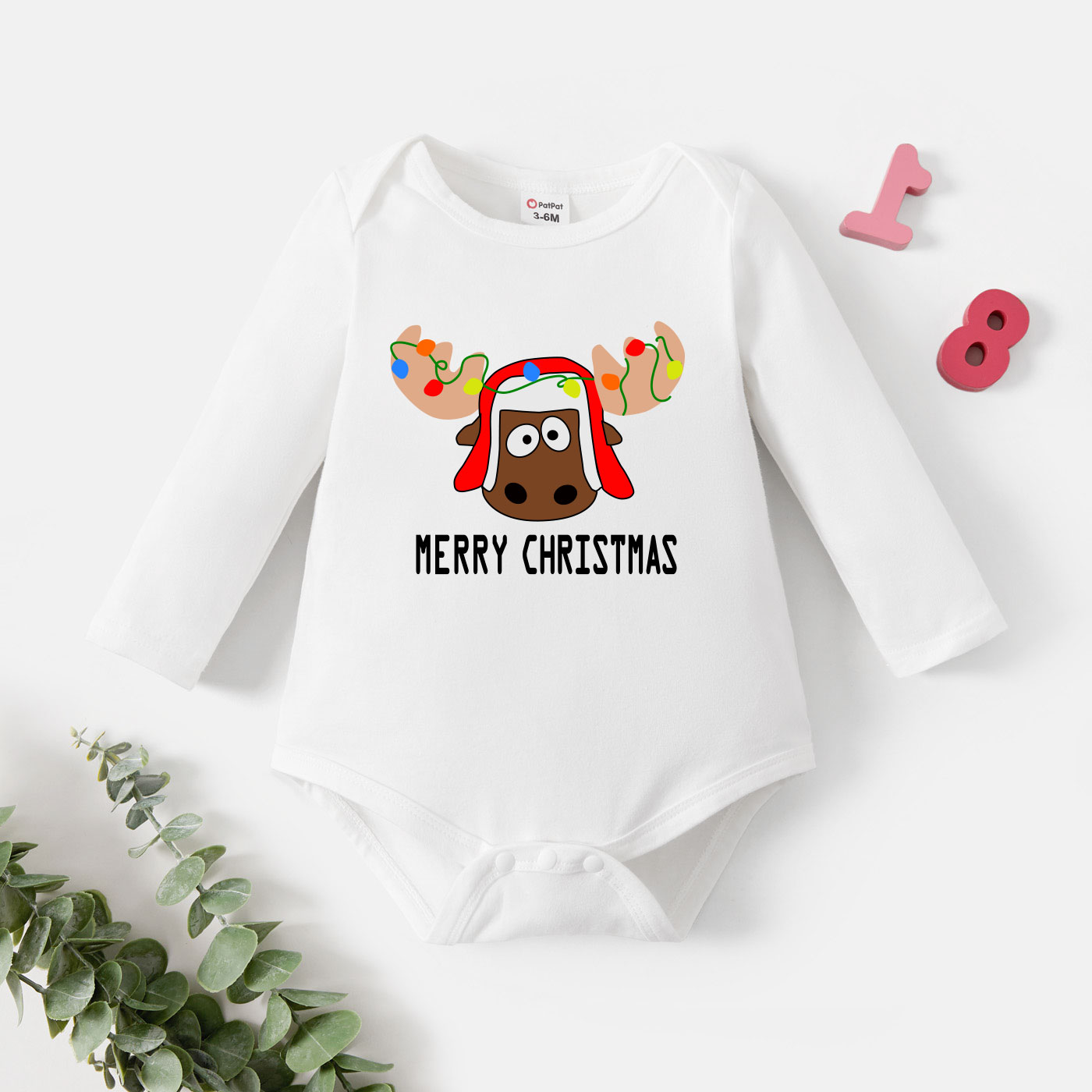 

Baby Graphic White Long-sleeve Romper