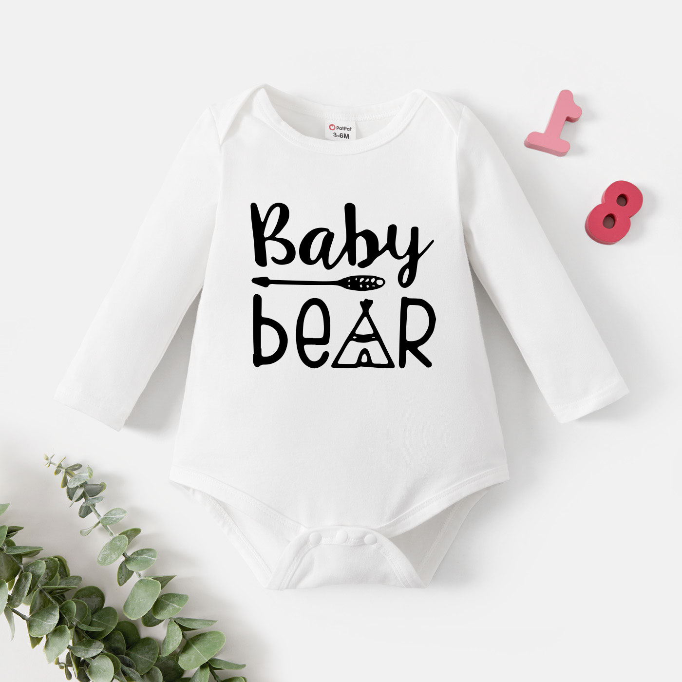 

Baby Graphic White Long-sleeve Romper