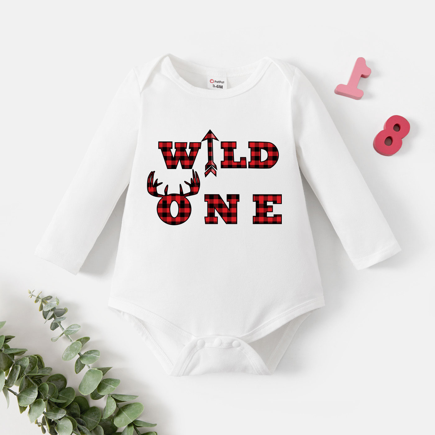

Baby Graphic White Long-sleeve Romper
