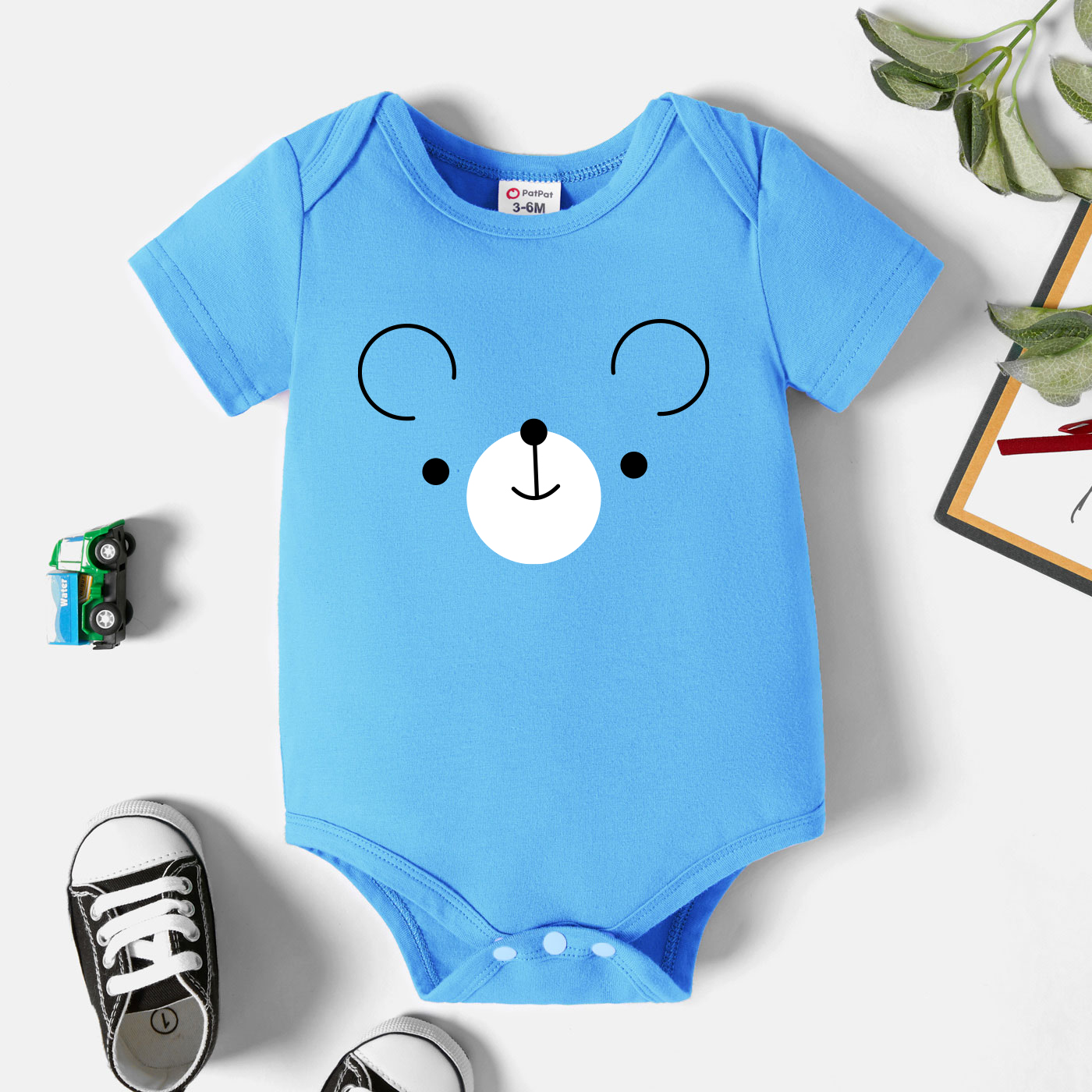 

Baby Graphic Blue Short-sleeve Romper