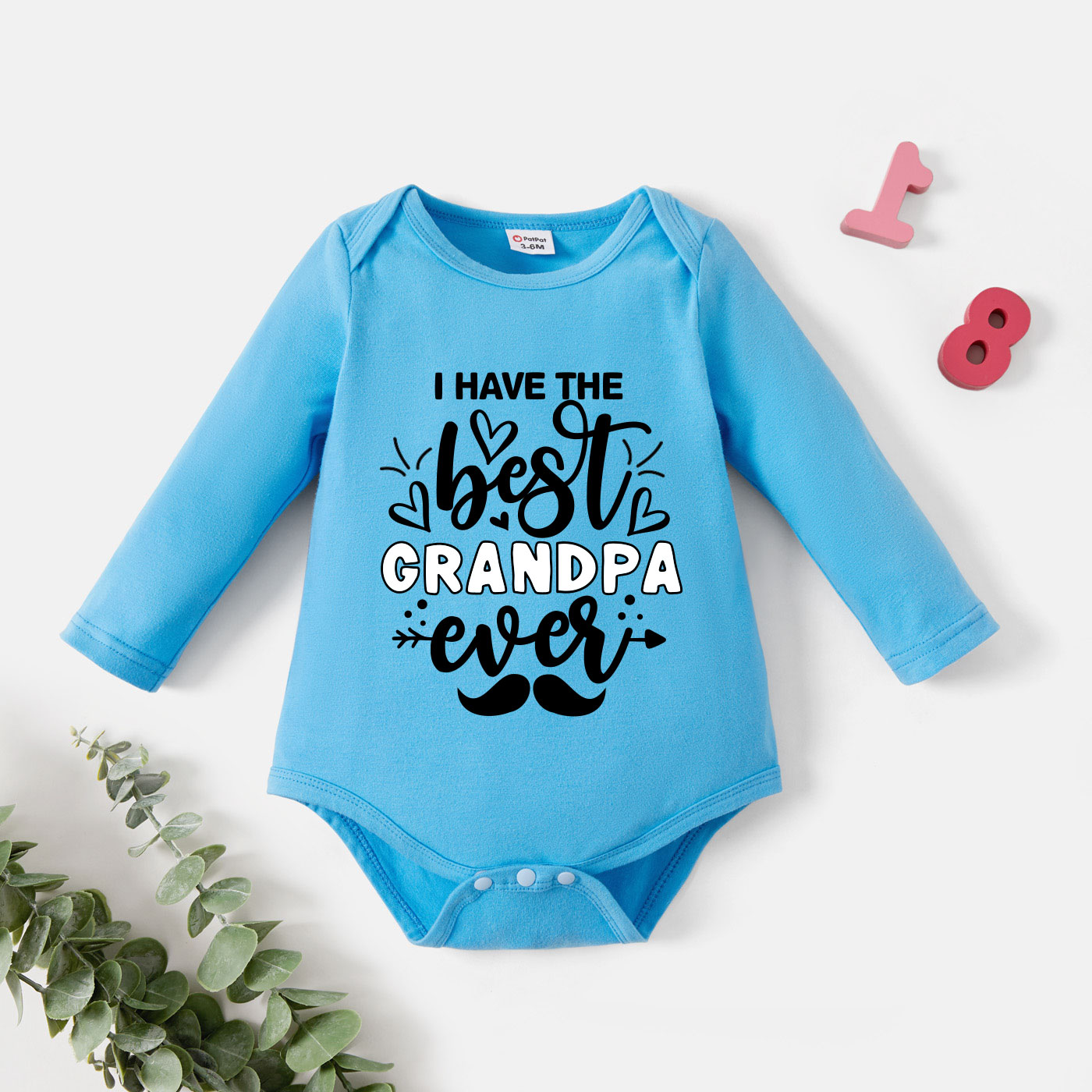 

Baby Graphic Blue Long-sleeve Romper