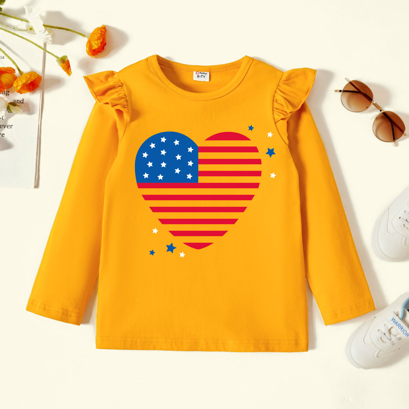 

Kids Graphic Flutter-sleeve Ginger Long-sleeve Tee