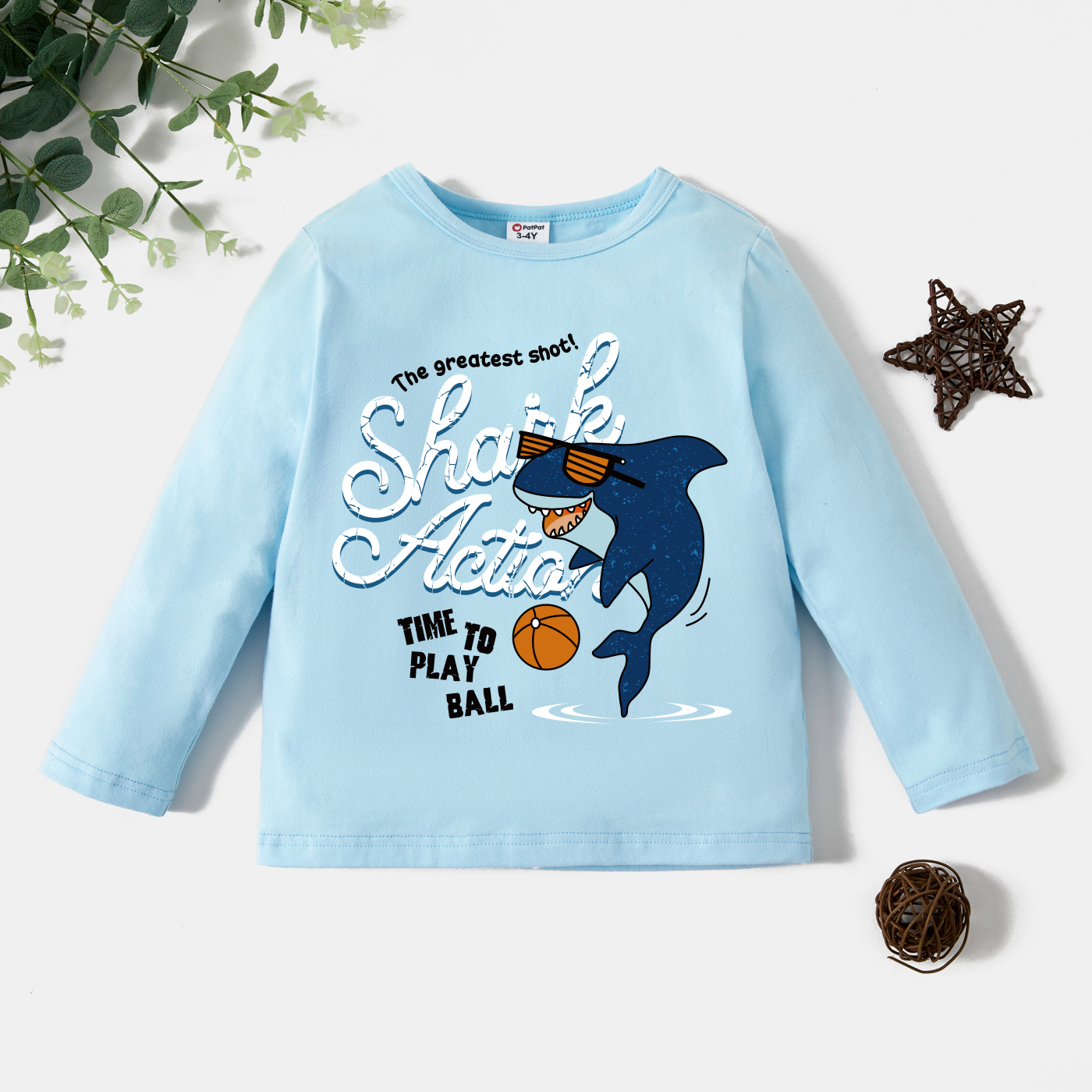 

Toddler Graphic Light blue Long-sleeve Tee