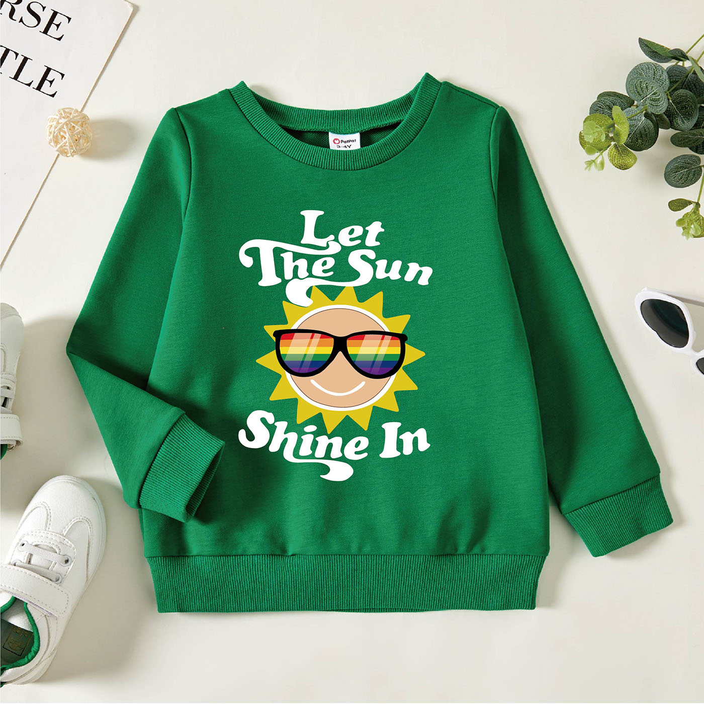 

Toddler Graphic Green Long-sleeve Pullover