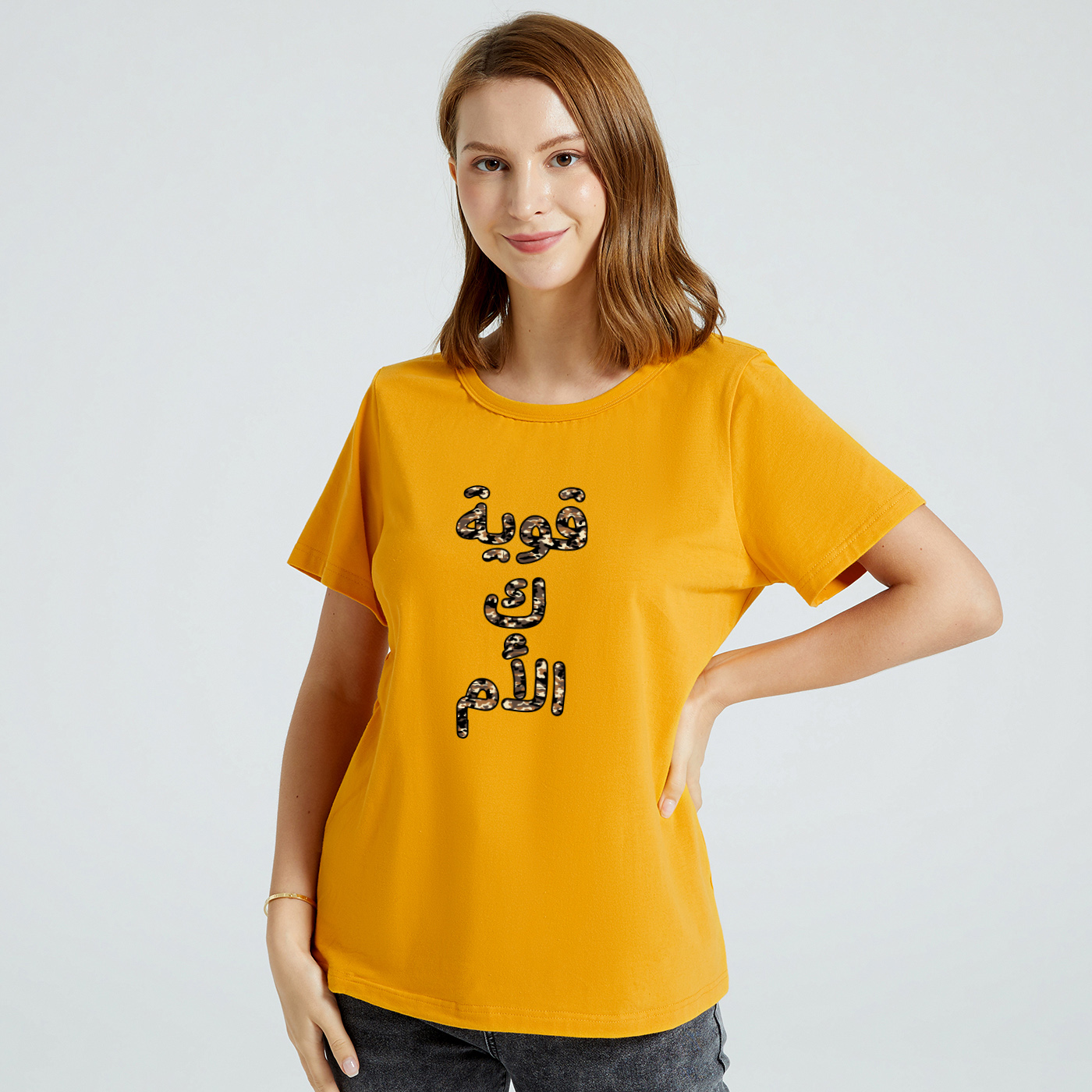 

Graphic Ginger Short-sleeve Round-collar Tee for Women